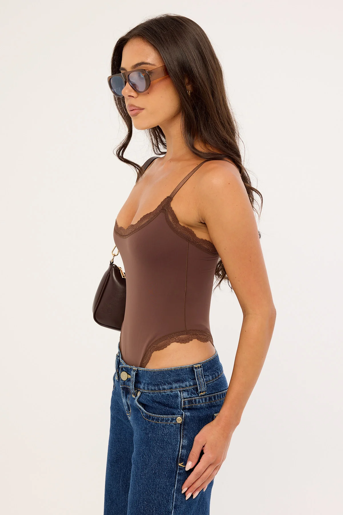 Luck & Trouble Isa Lace Bodysuit Brown - Image 4