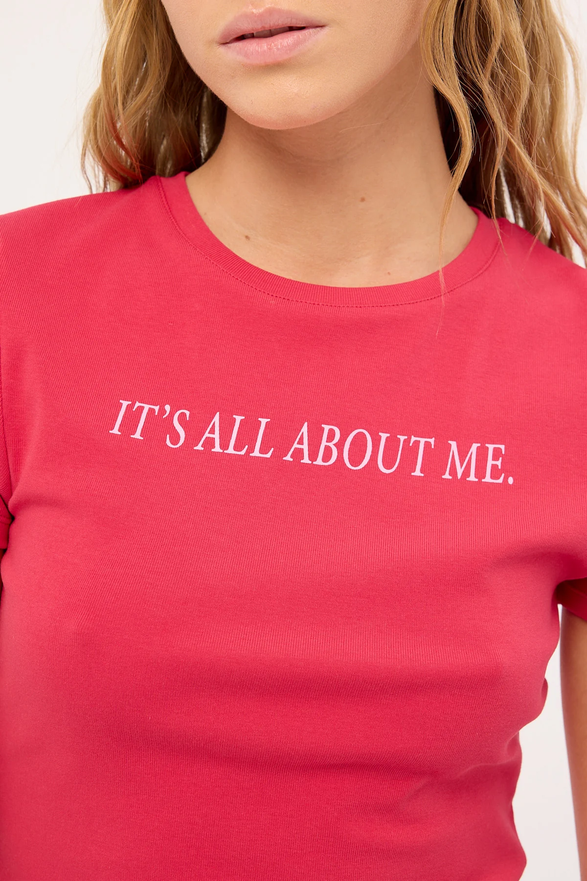 Luck & Trouble It's All About Me Baby Tee Rasberry - Image 3