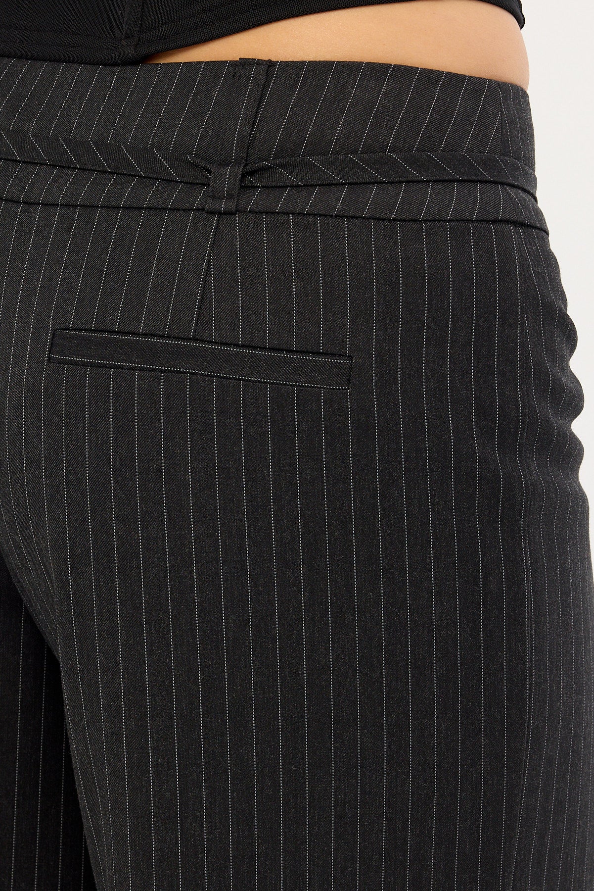 Luck & Trouble Ivy Pin Stripe Mid Rise Pant Black Stripe - Image 6
