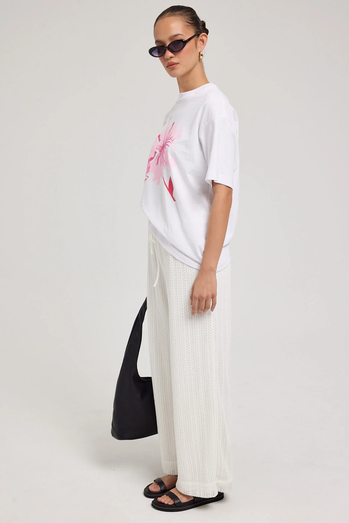 Luck & Trouble Kiara Mid Rise Relaxed Pant Off White - Image 2