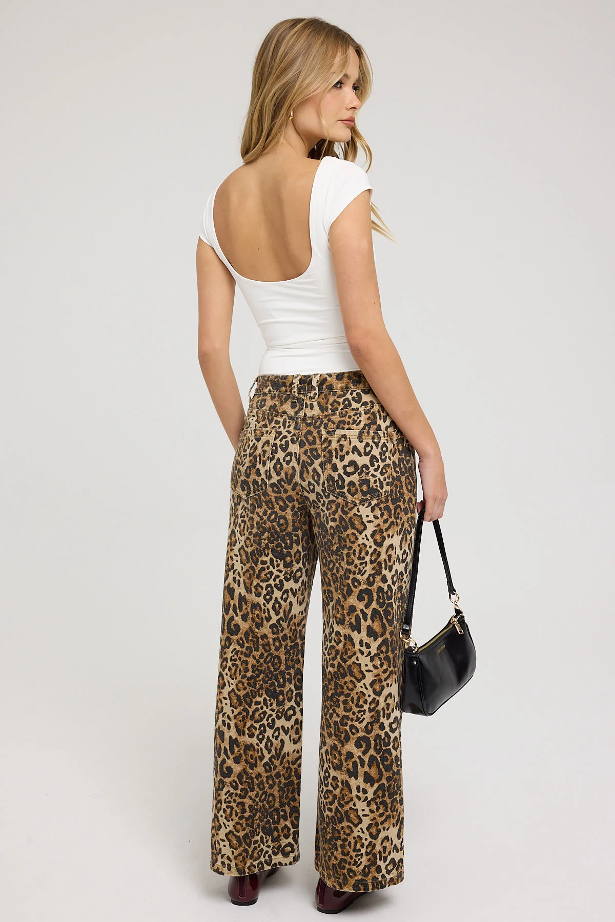 Luck & Trouble Lira Low Rise Baggy Leopard Pants Animal Print - Image 3