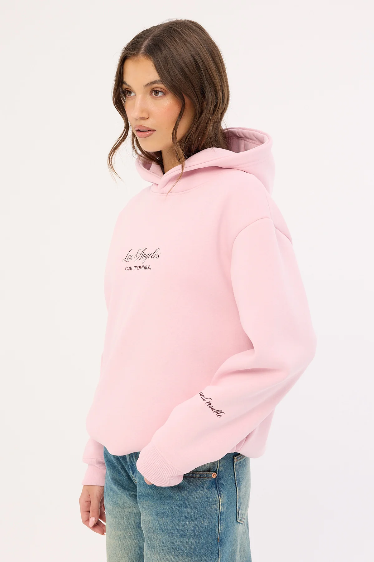 Luck & Trouble Los Angeles 95 Hoodie Pink - Image 5