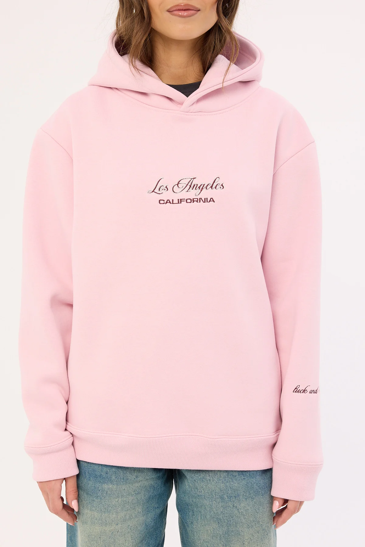 Luck & Trouble Los Angeles 95 Hoodie Pink - Image 8