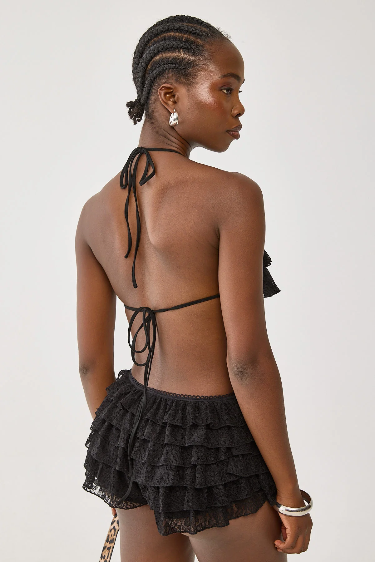 Luck & Trouble Lottie Lace Frill Bralette Black - Image 6