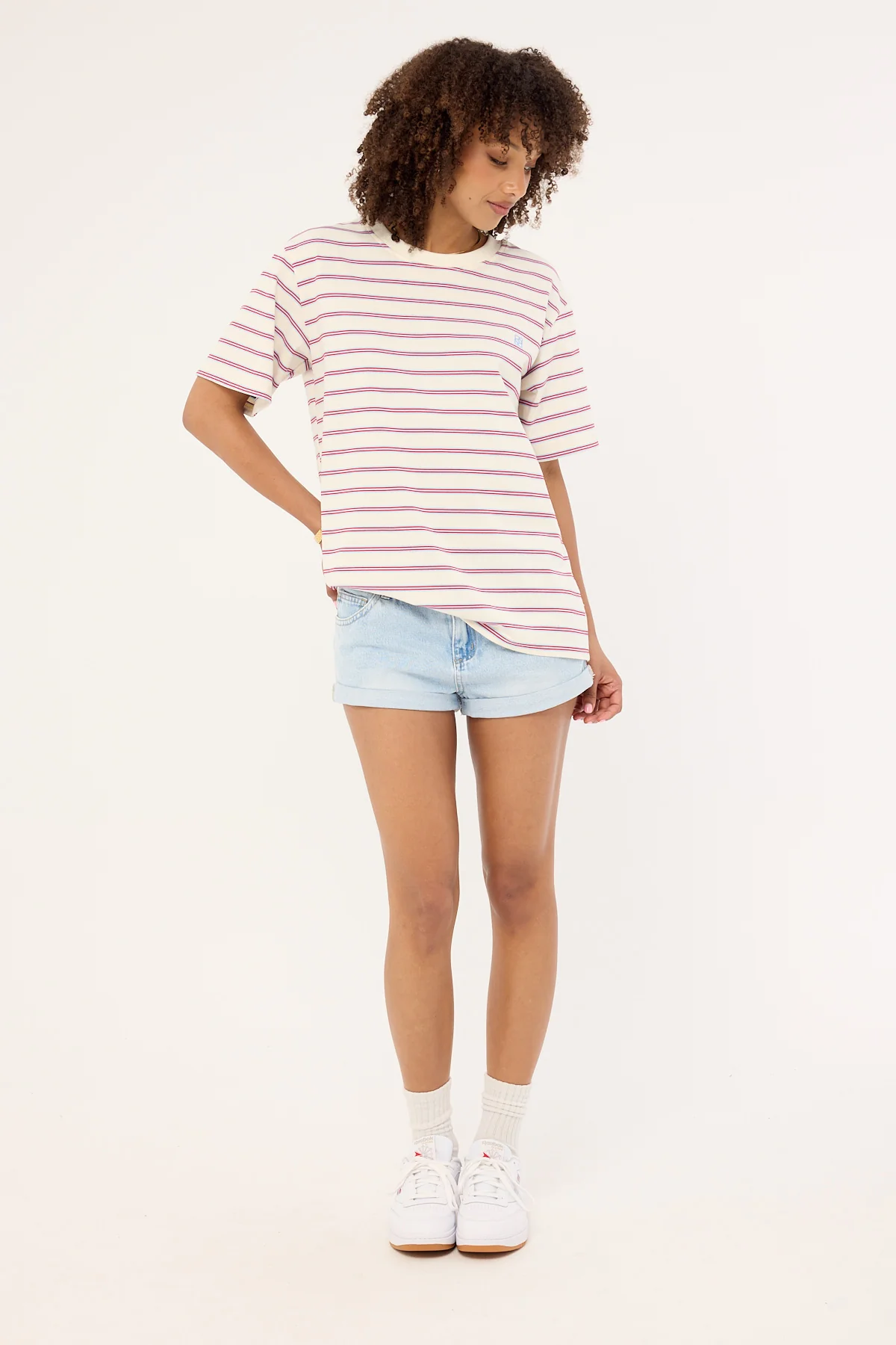Luck & Trouble Low Rise Denim Shorts Light Blue Denim - Image 2