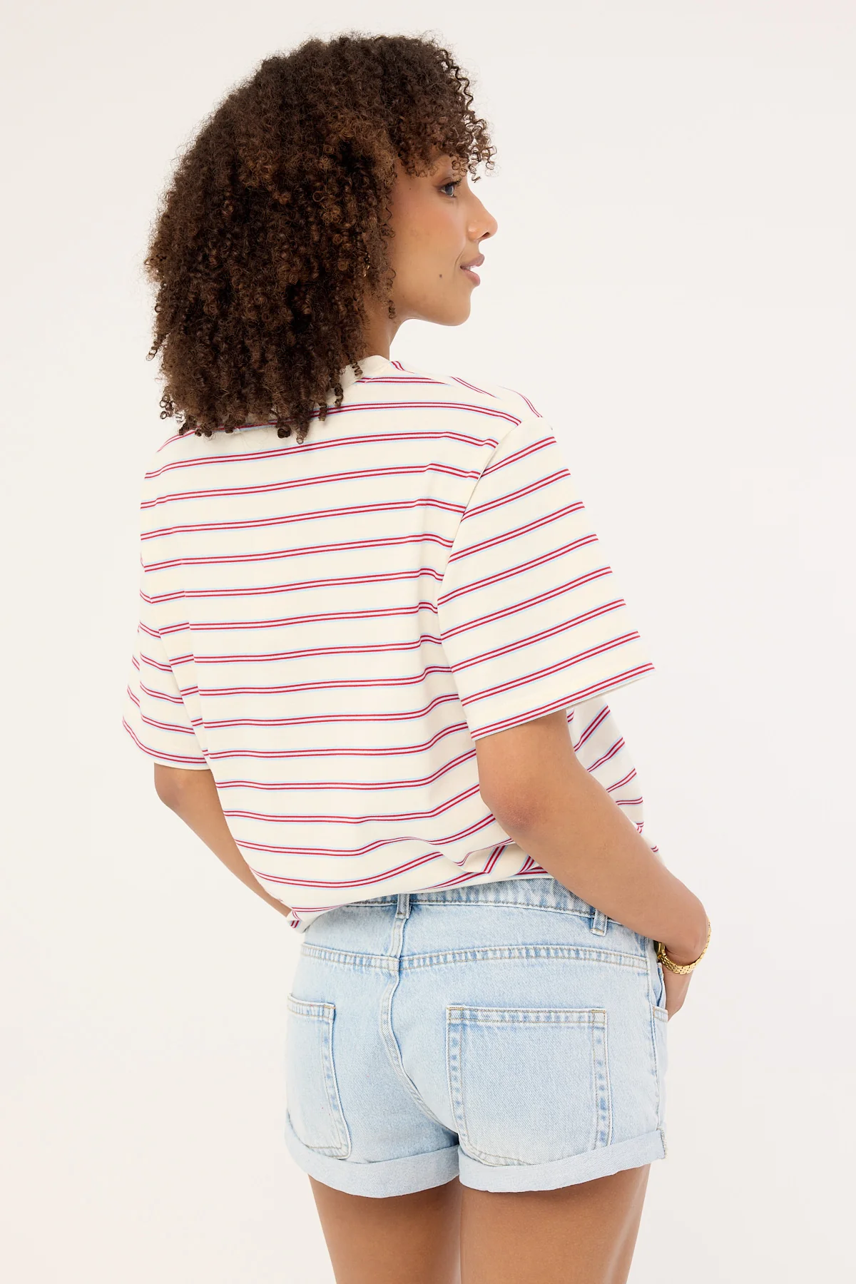 Luck & Trouble Low Rise Denim Shorts Light Blue Denim - Image 5