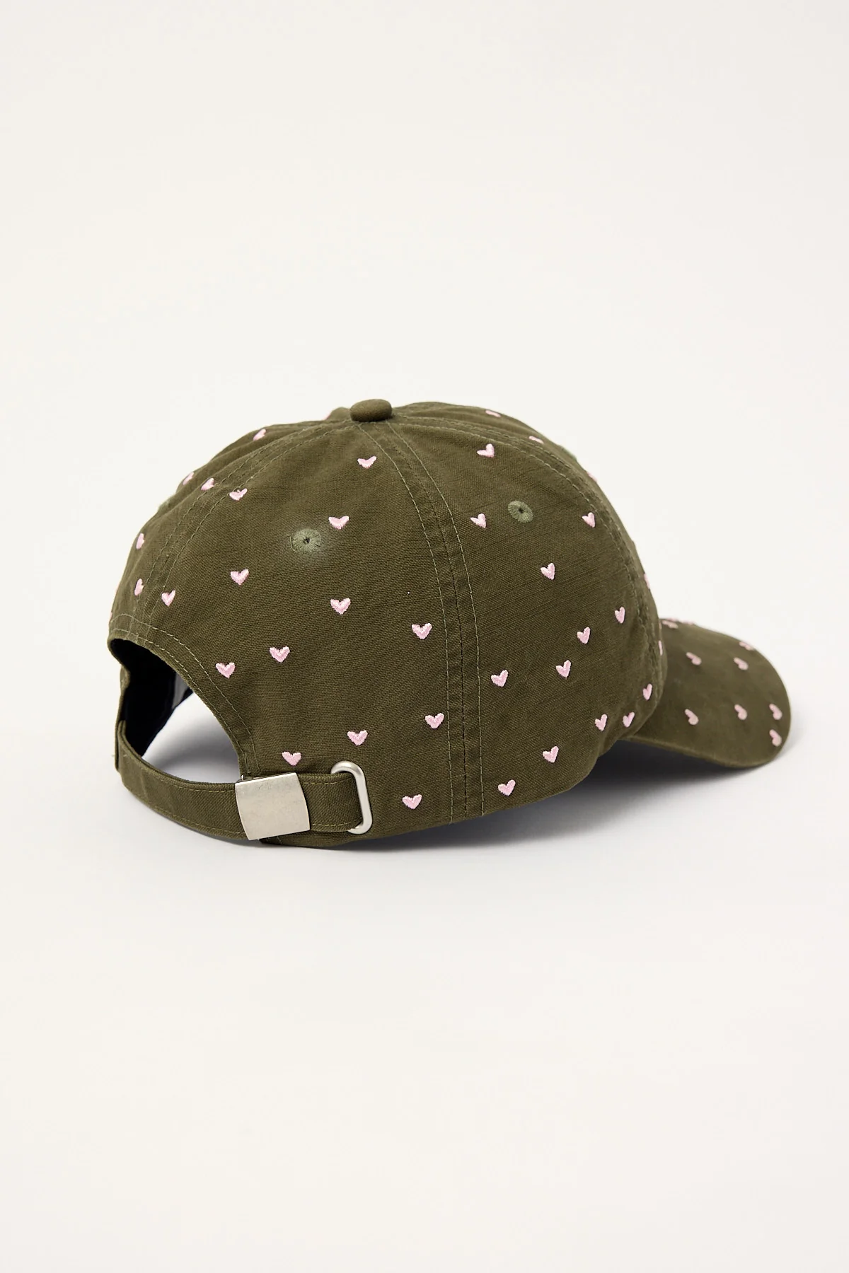 Luck & Trouble Lucky Hearts Washed Cap Washed Khaki Green - Image 4