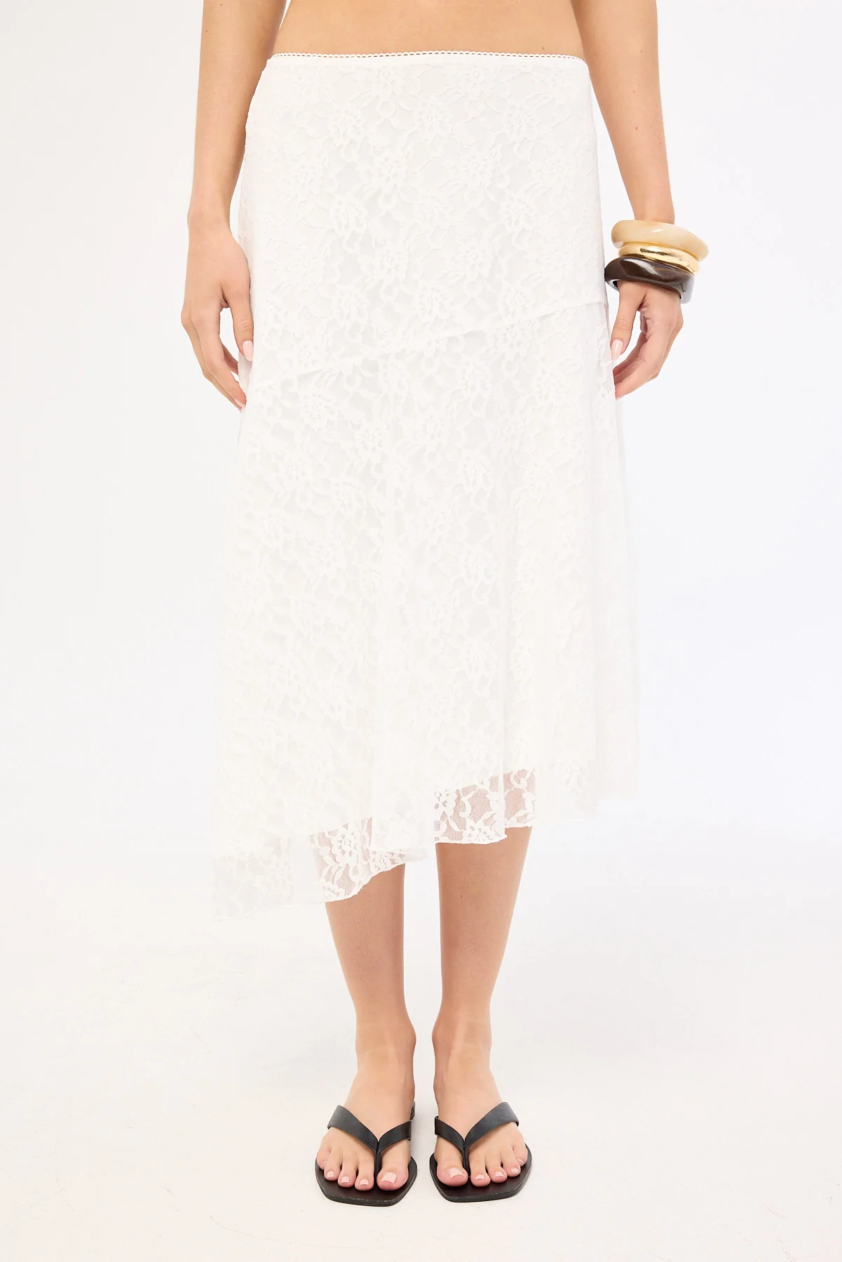 Luck & Trouble Lumira Lace Midi Skirt White - Image 6