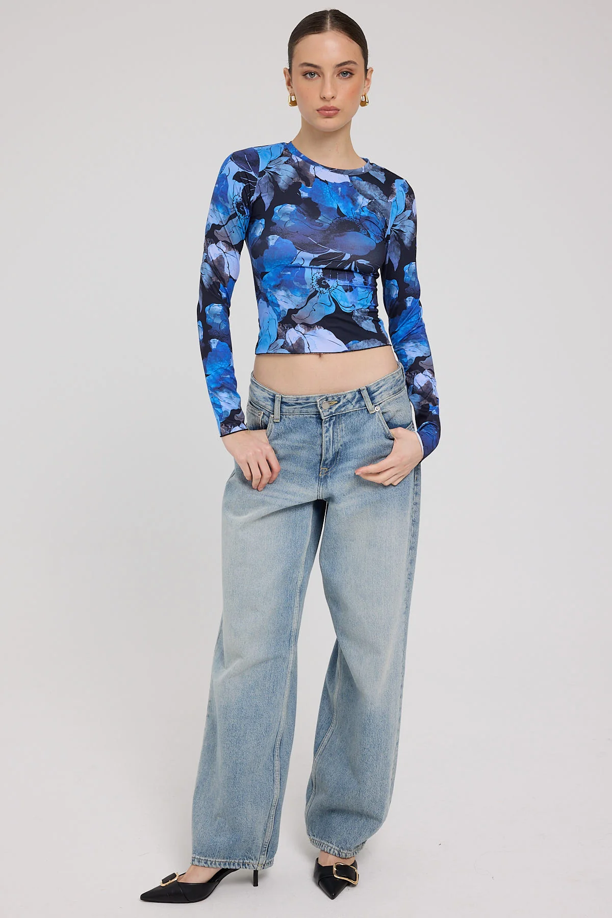 Luck & Trouble Macy Long Sleeve Tee Floral Print - Image 2