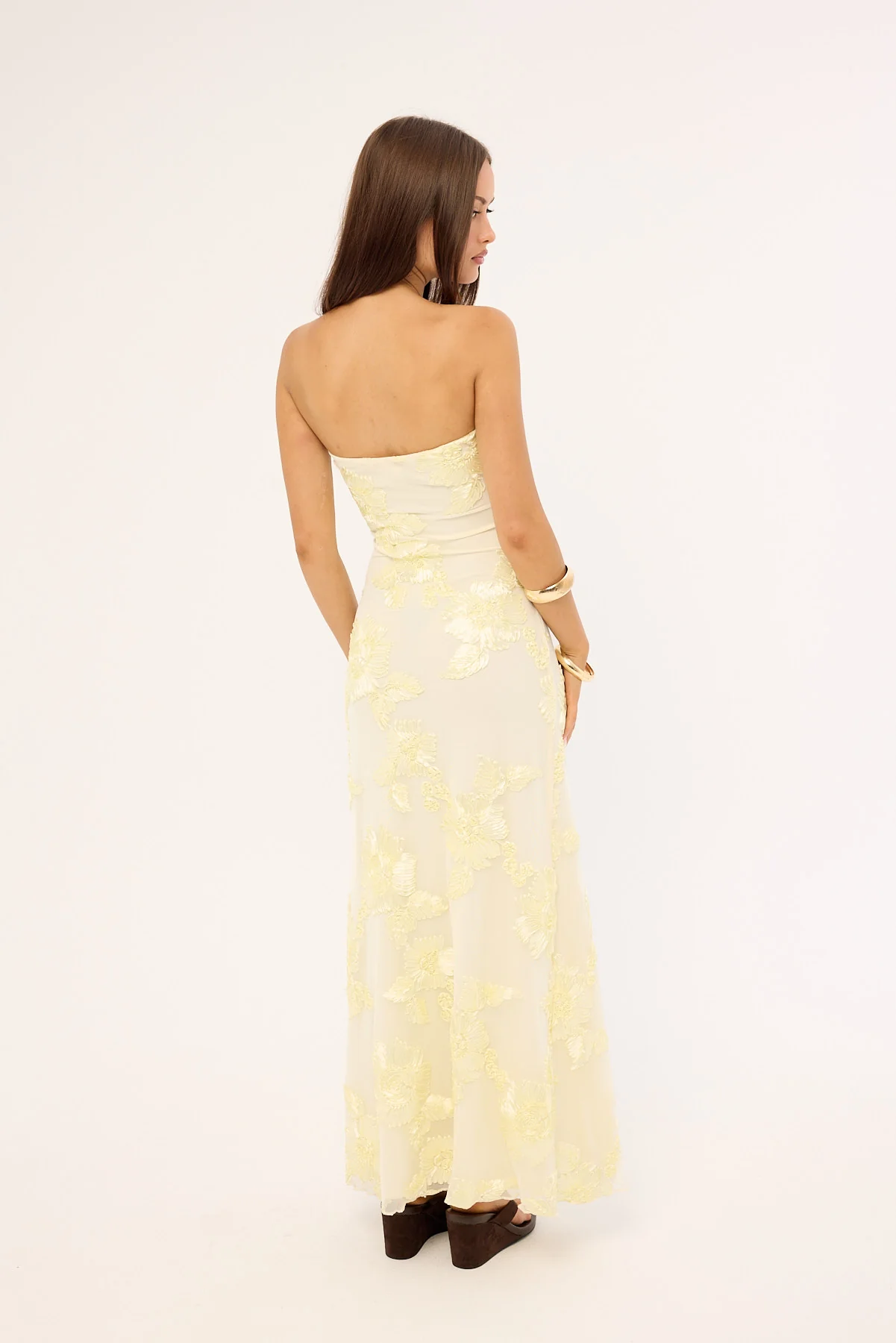 Luck & Trouble Mai Strapless Maxi Dress Butter Yellow - Image 5