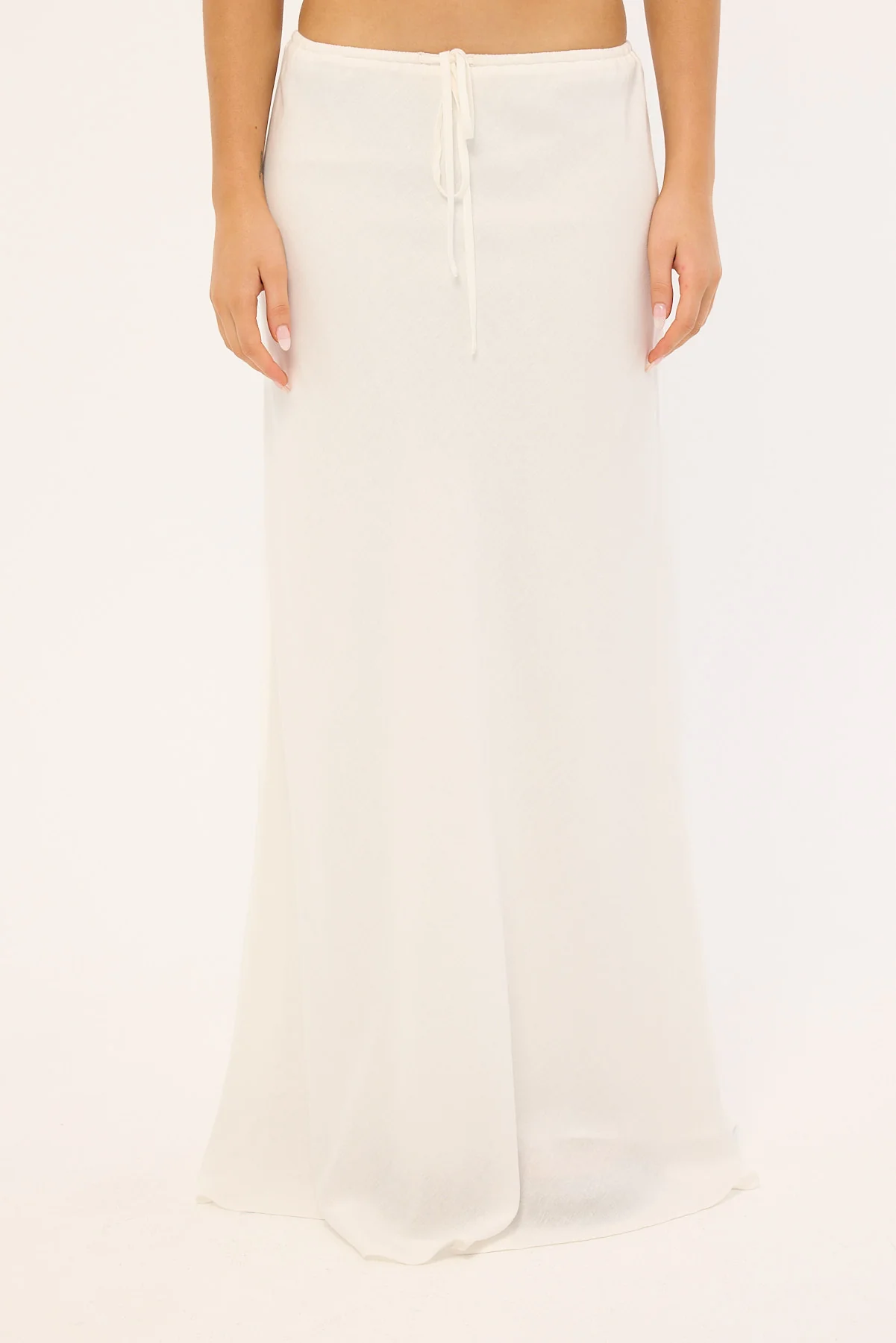 Luck & Trouble Malibu Linen Maxi Skirt White - Image 6