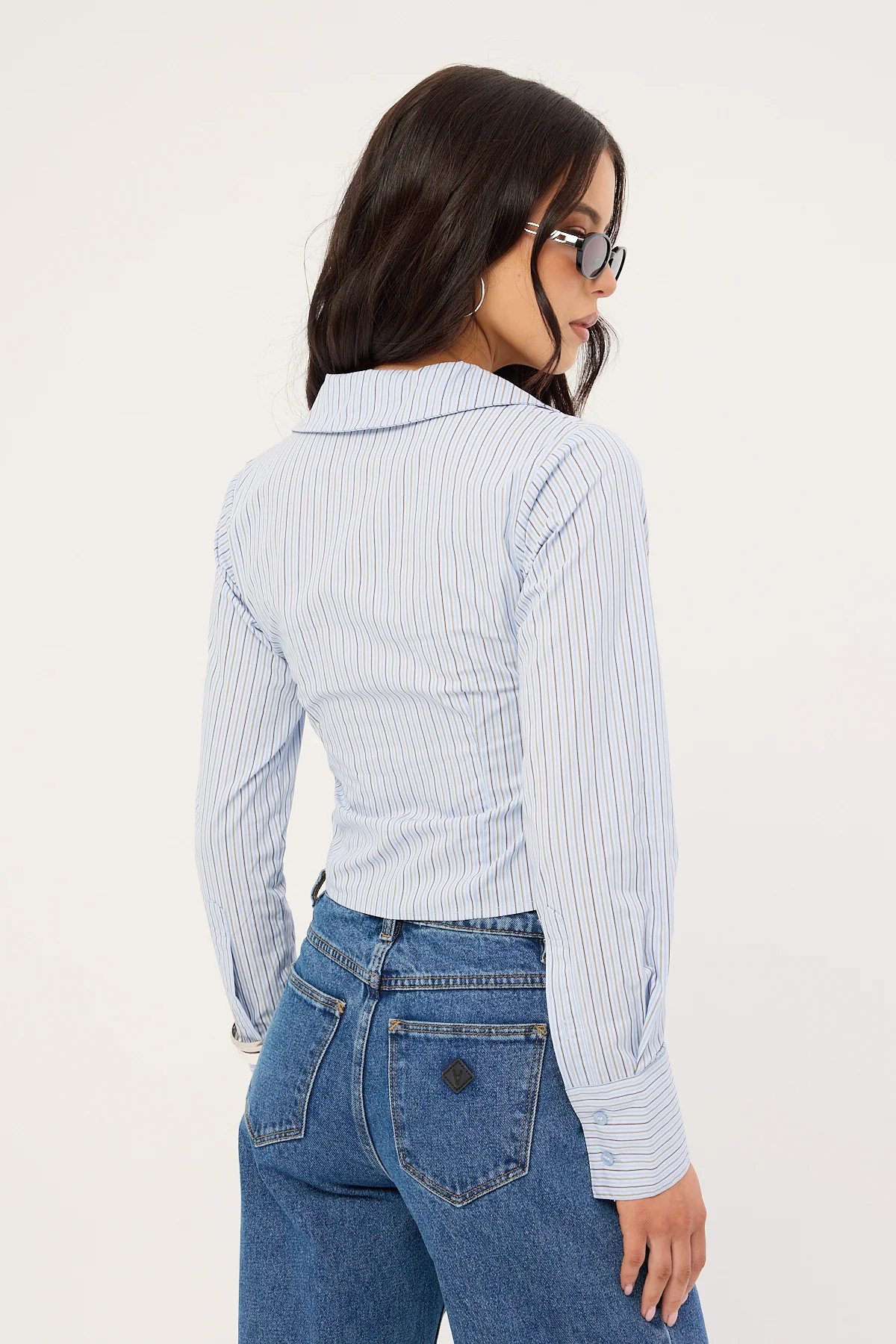 Luck & Trouble MARA STRIPE SHIRT Blue Stripe - Image 6