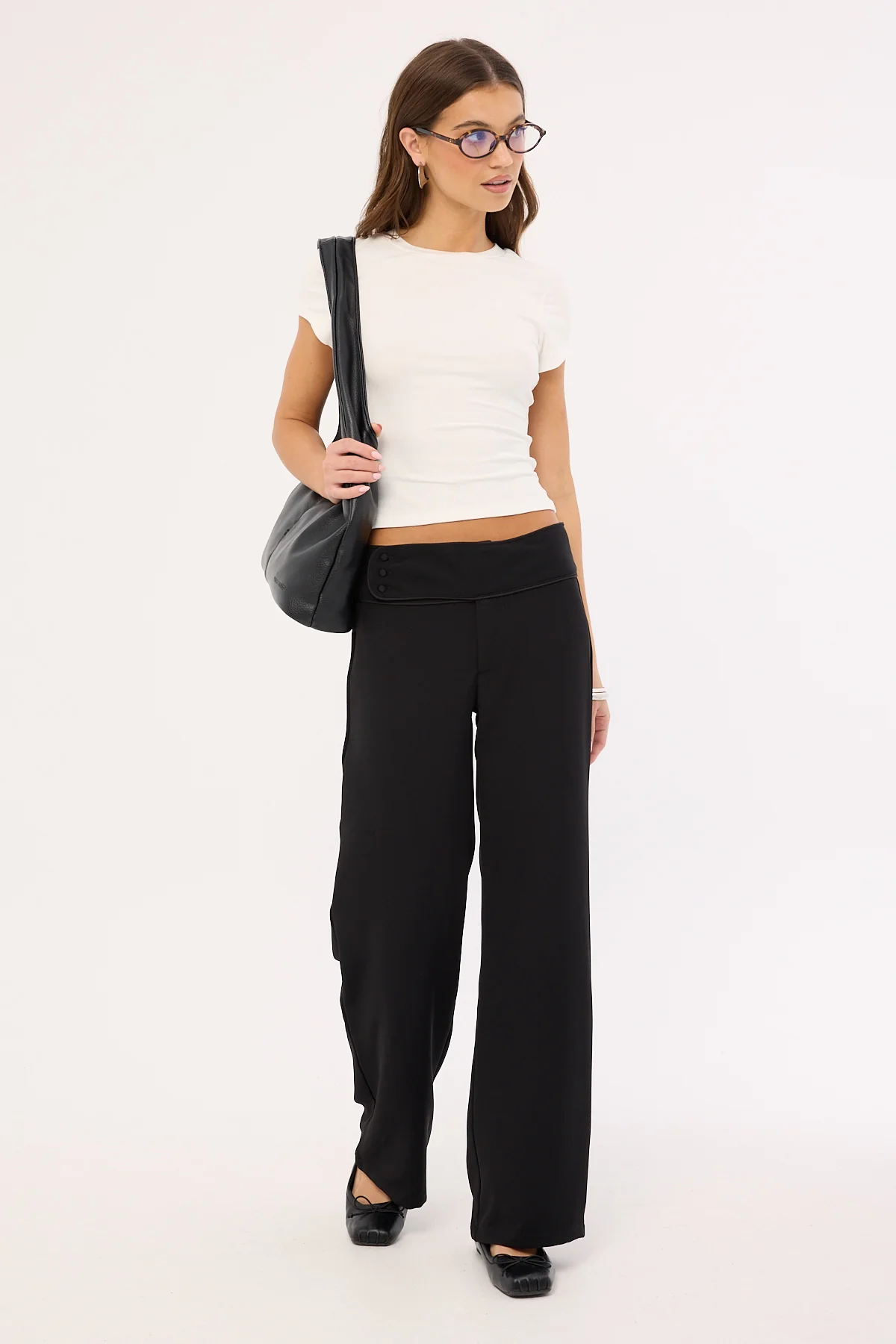 Luck & Trouble Marcia Mid Rise Pant Black