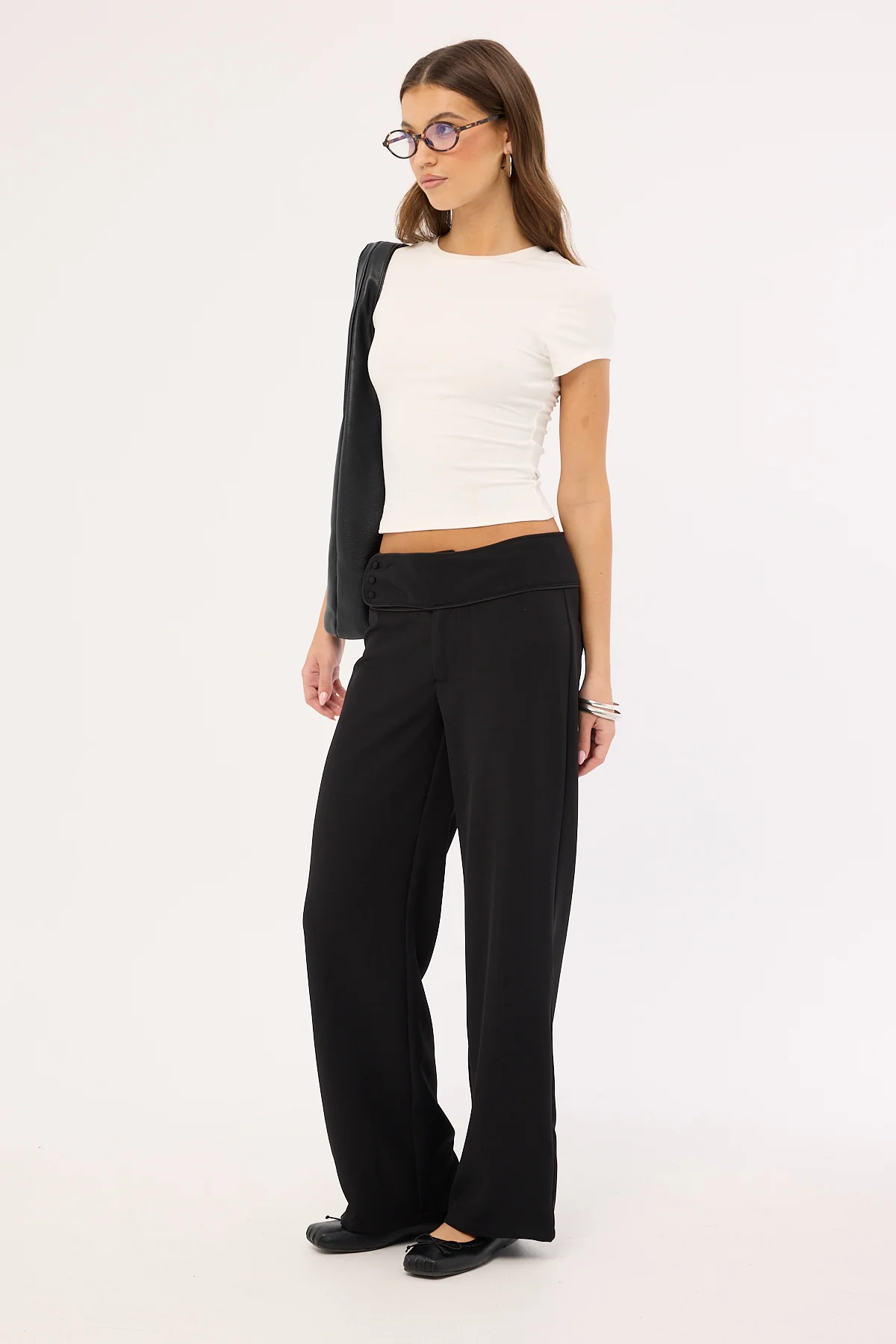 Luck & Trouble Marcia Mid Rise Pant Black - Image 5