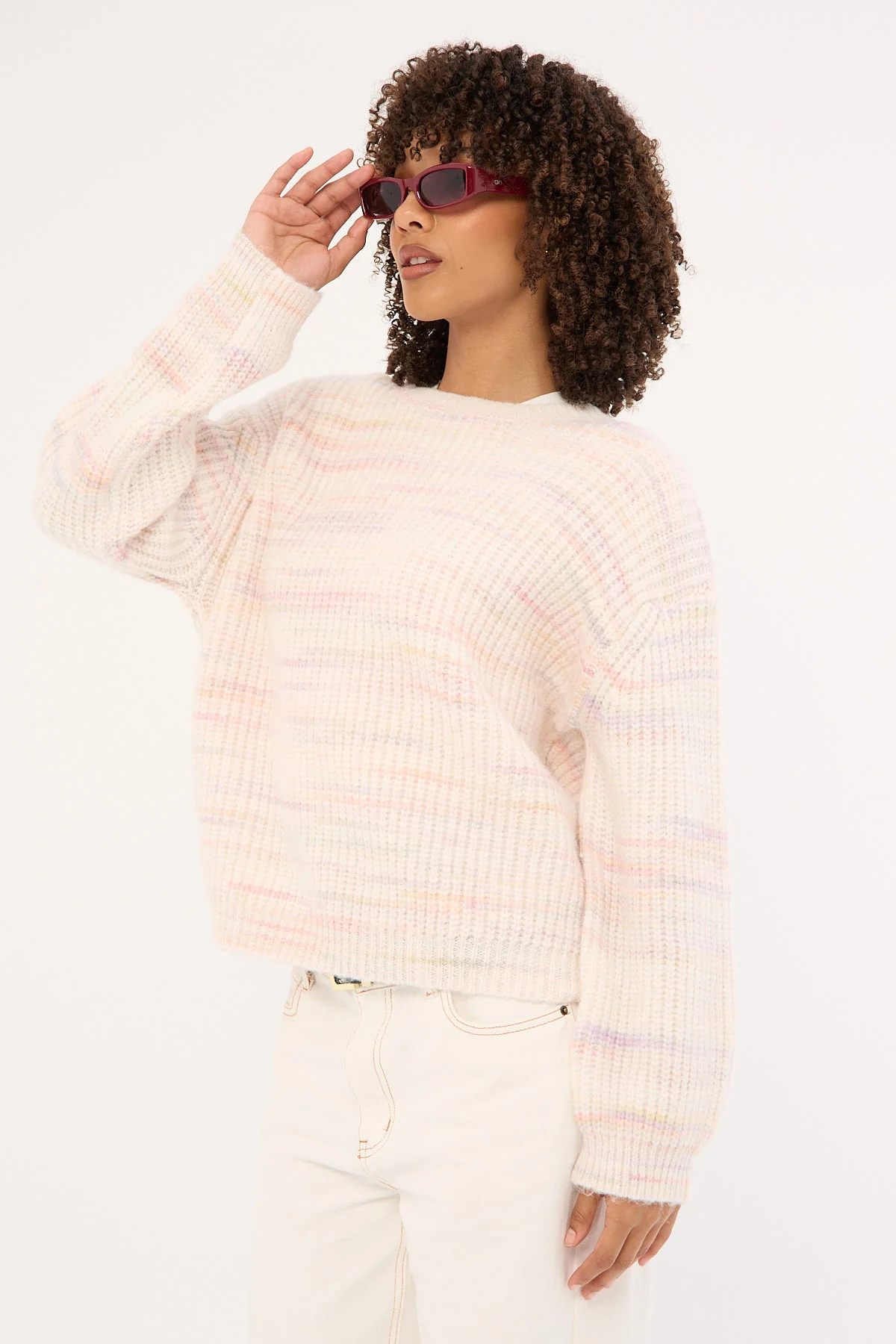 Luck & Trouble Mica Marle Knit Jumper Pink Marle - Image 4