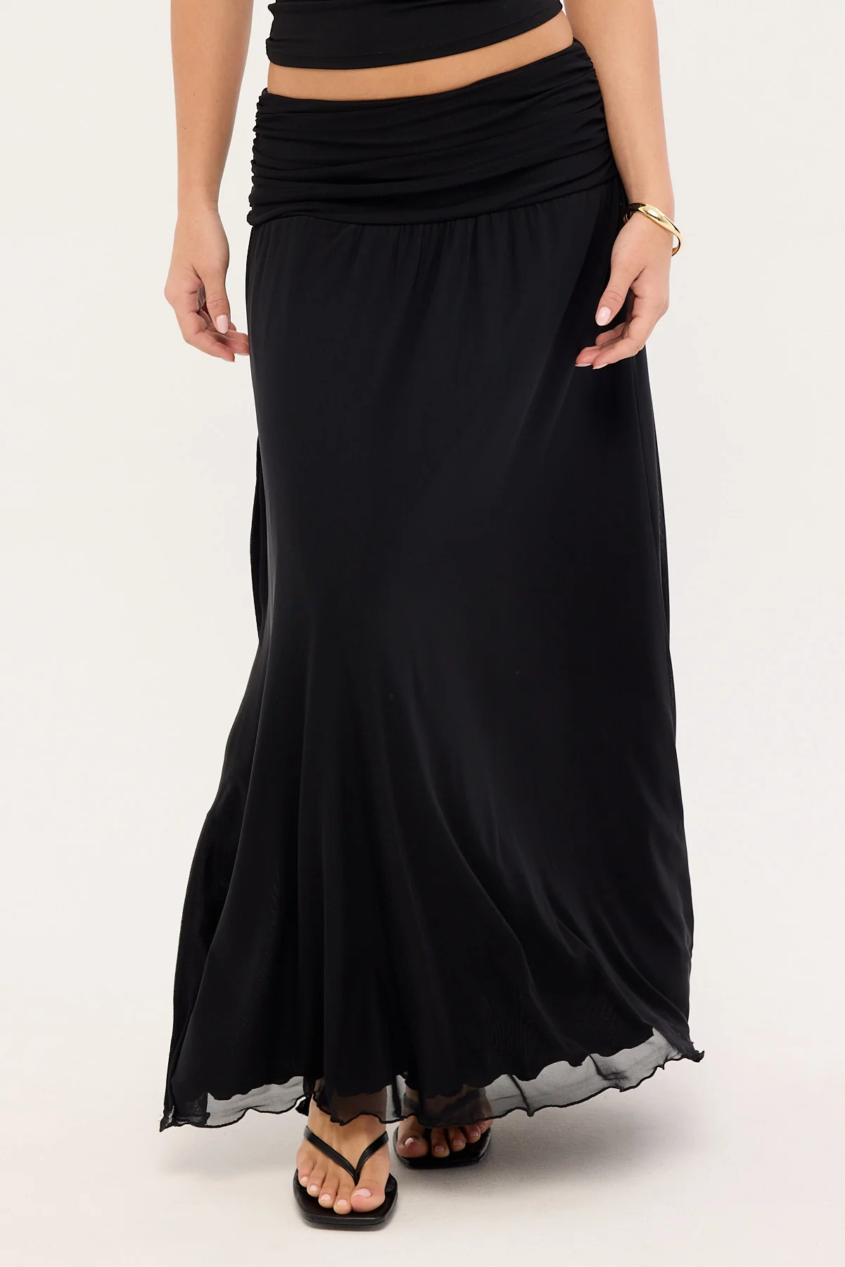 Luck & Trouble Miles Mesh Maxi Skirt Black - Image 2