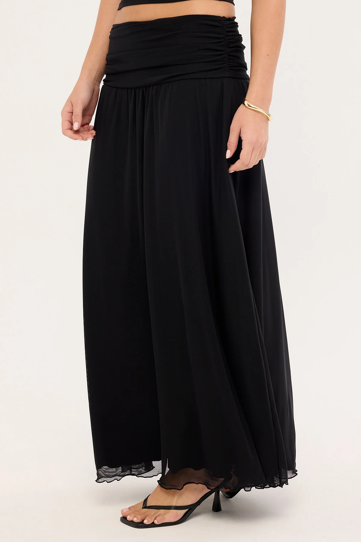 Luck & Trouble Miles Mesh Maxi Skirt Black - Image 4
