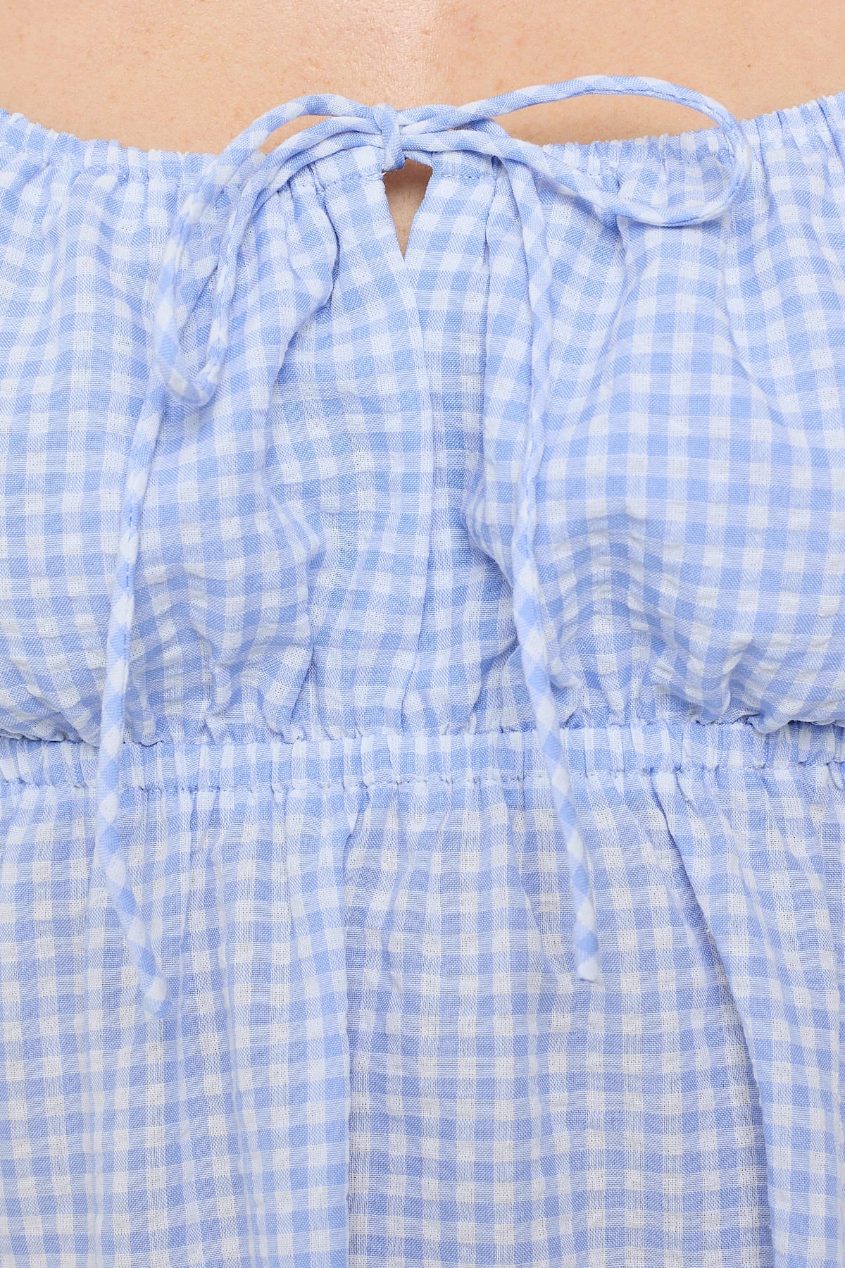 Luck & Trouble Moonlights Gingham Mini Dress Blue Check - Image 5