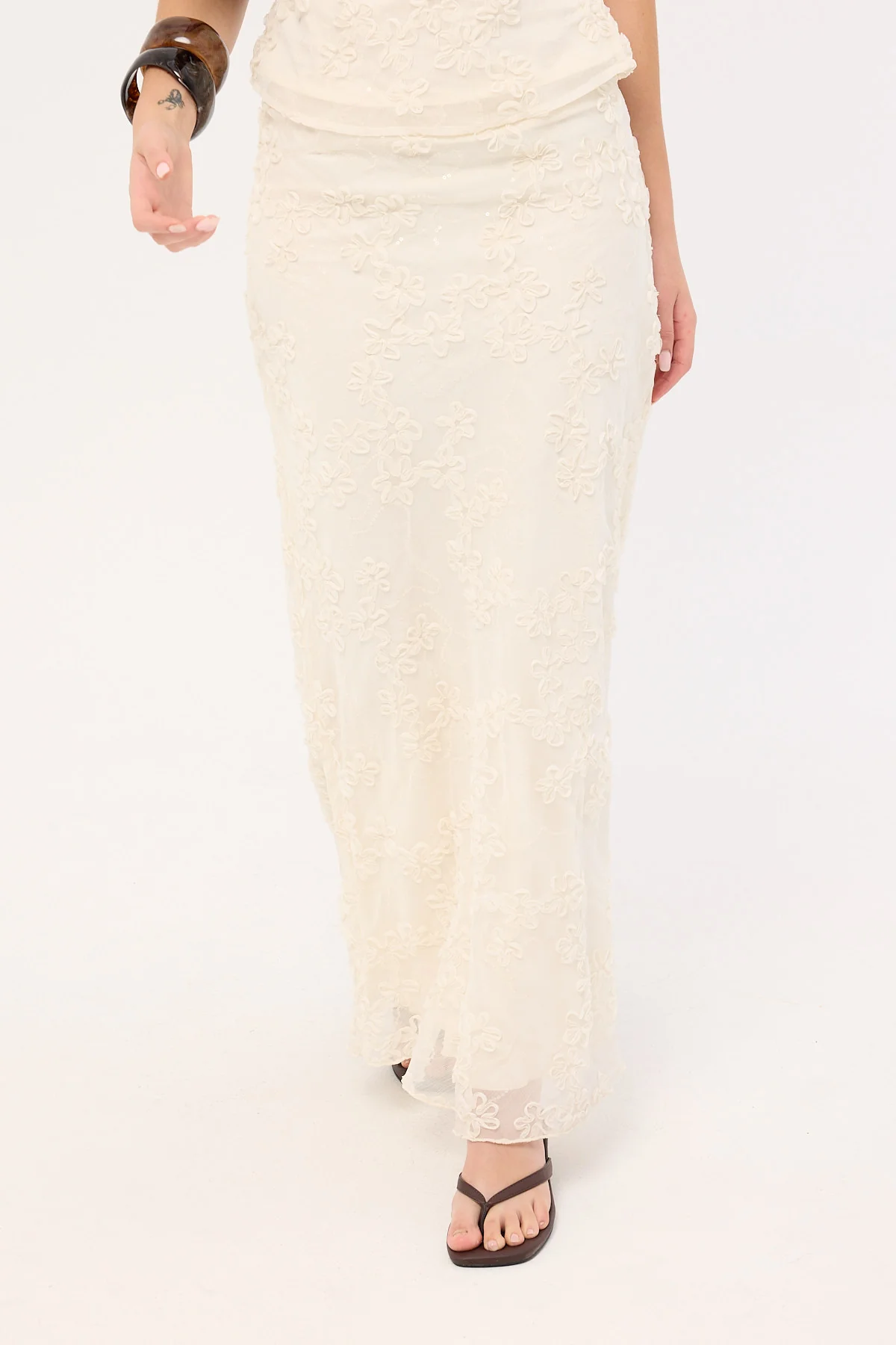 Luck & Trouble Nala Maxi Skirt Cream - Image 2