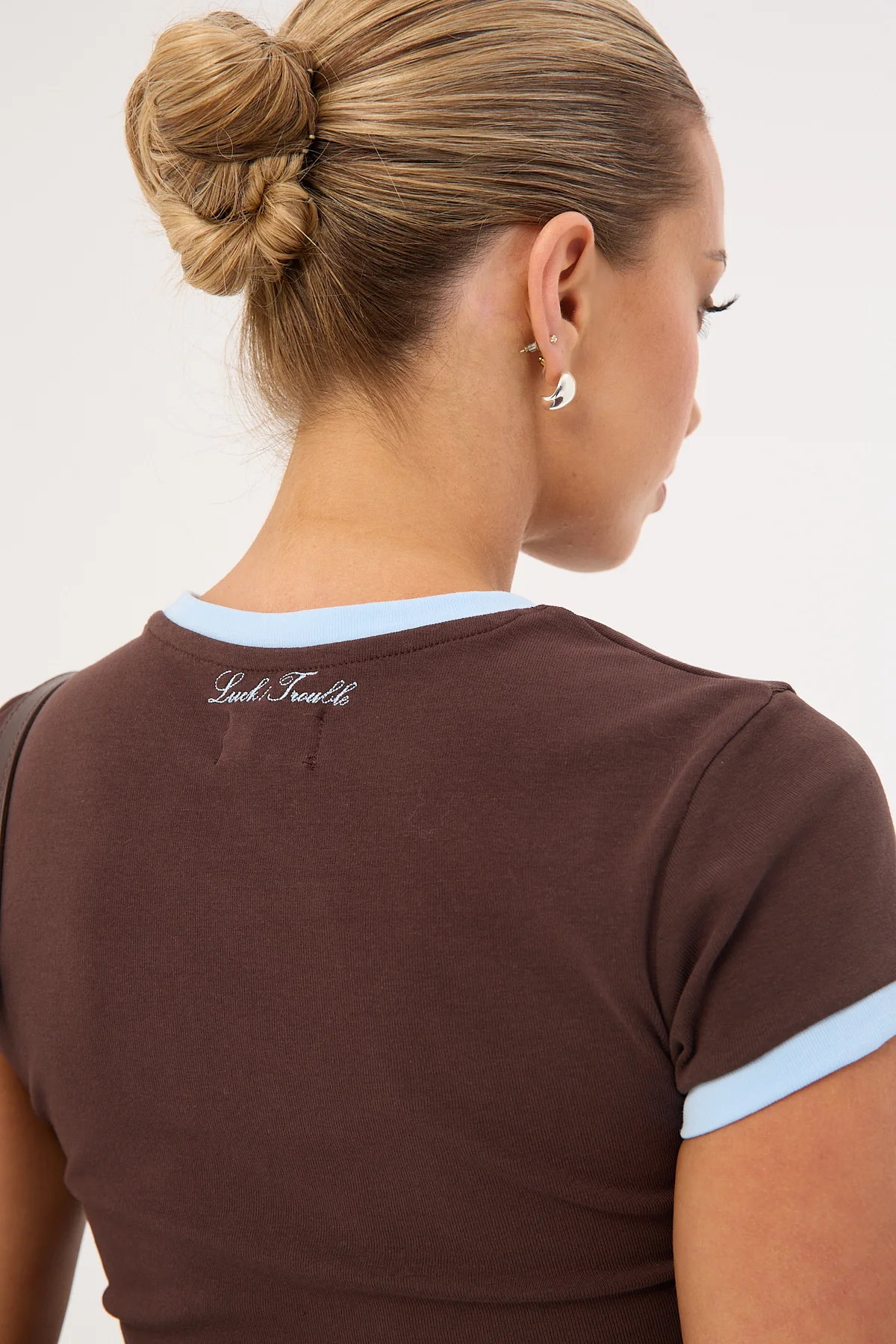 Luck & Trouble New York Baby Tee Brown - Image 6