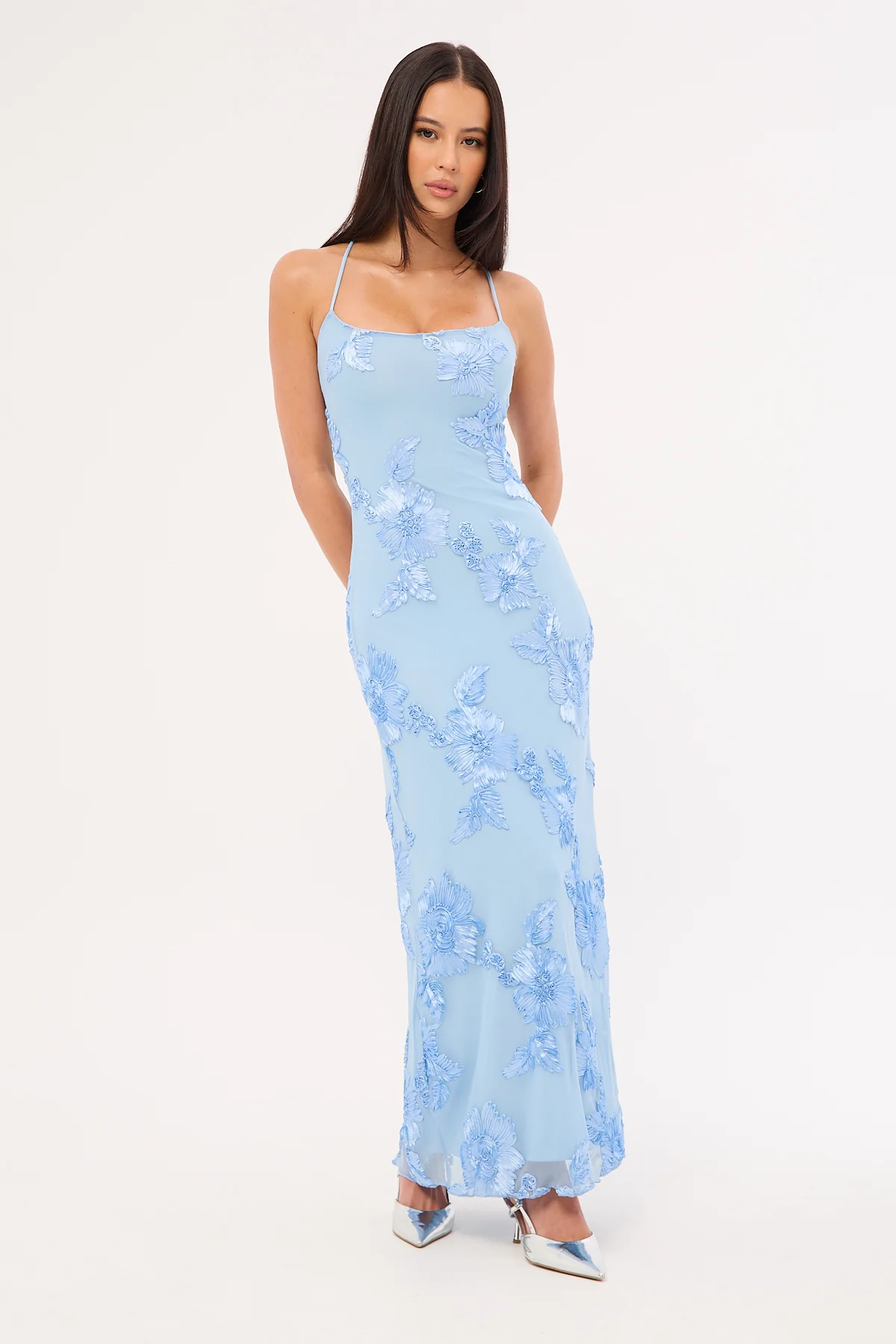 Luck & Trouble Nia Applique Maxi Dress Blue - Image 5