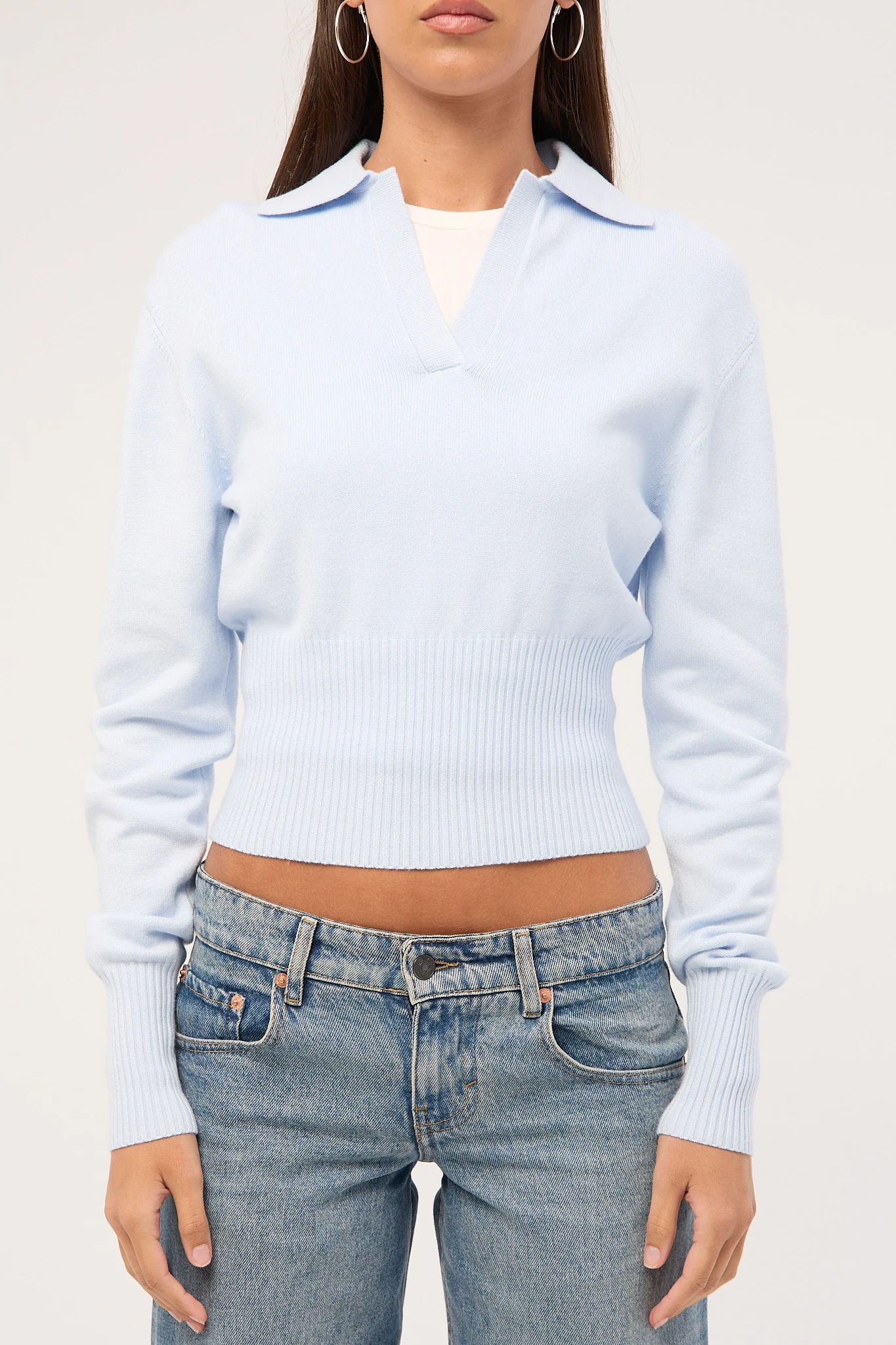 Luck & Trouble Oscar Collar Knit Jumper Blue - Image 8