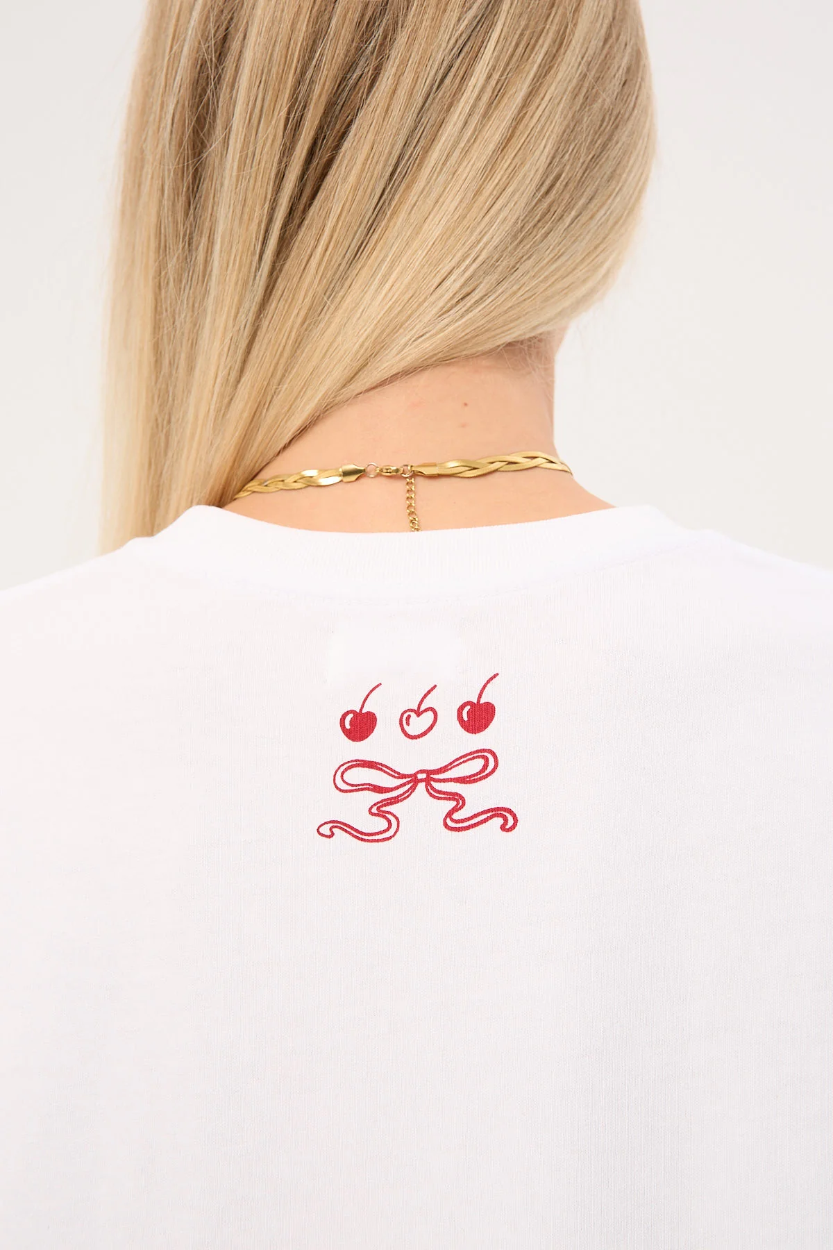 Luck & Trouble Outline Oversized T-Shirt White - Image 6