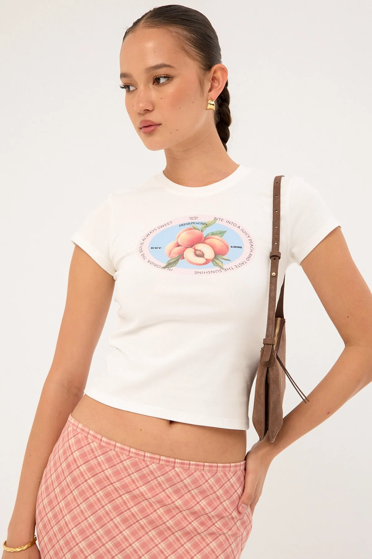 Luck & Trouble Peachy Baby Tee White