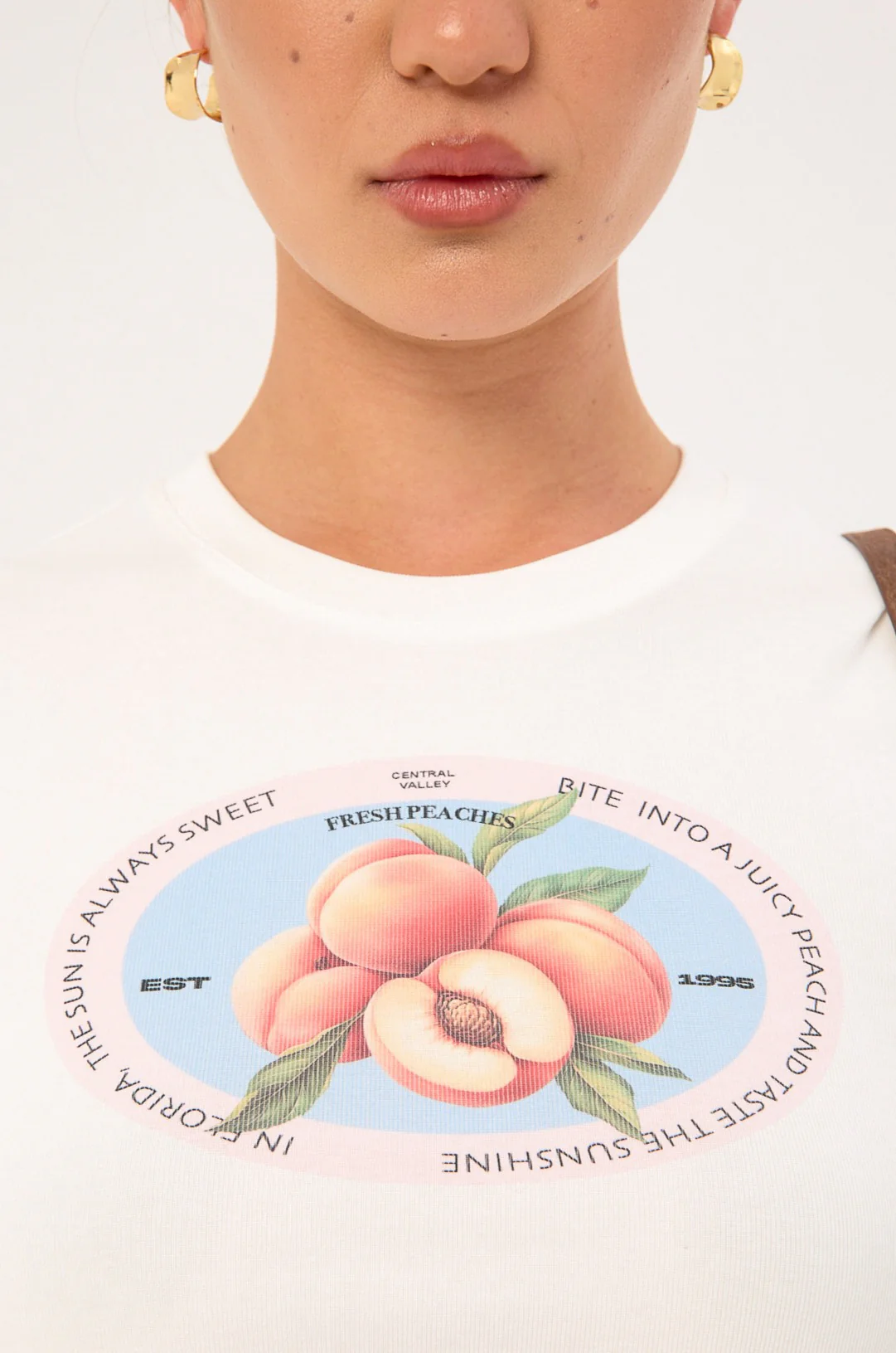 Luck & Trouble Peachy Baby Tee White - Image 6