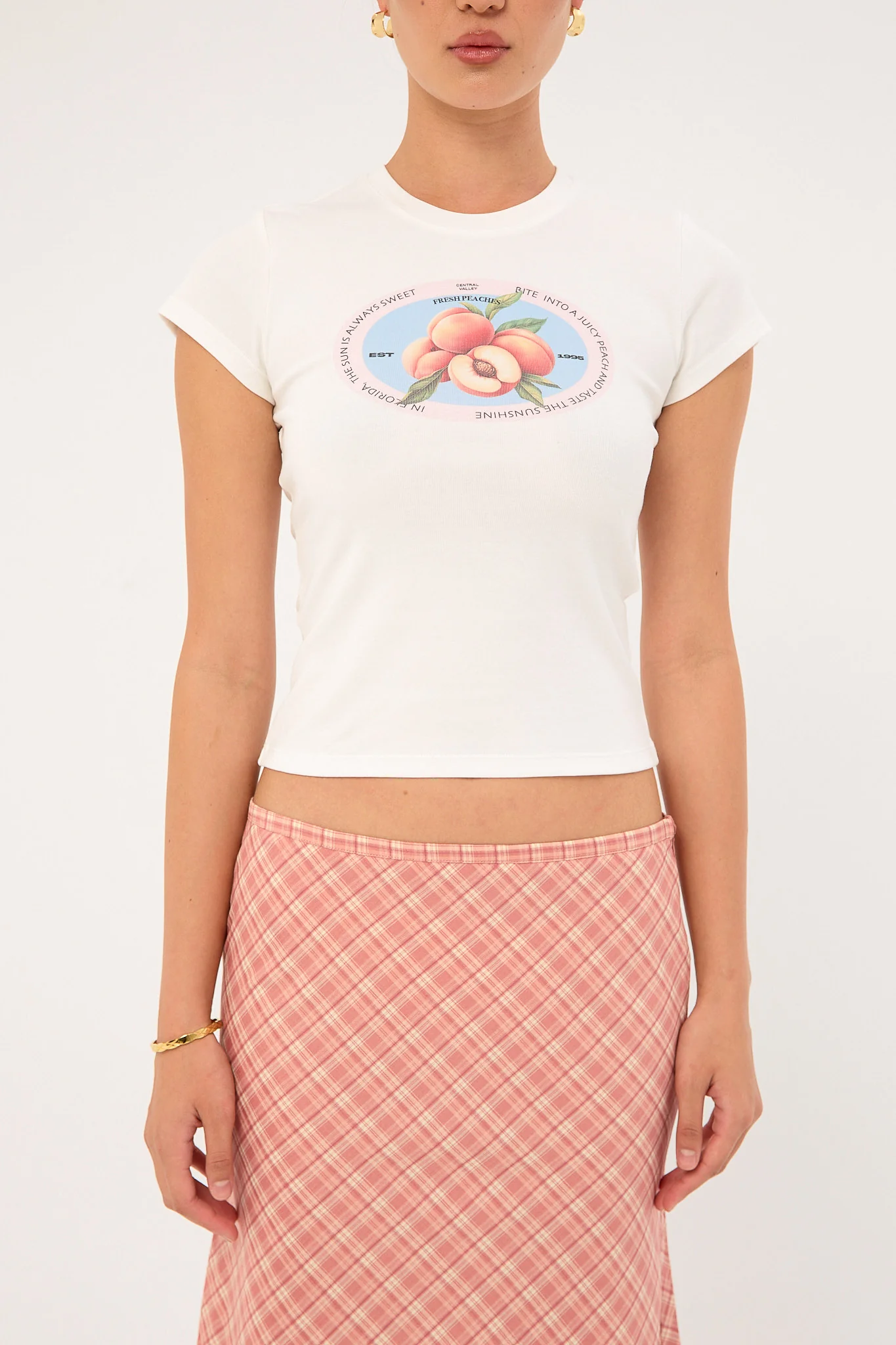 Luck & Trouble Peachy Baby Tee White - Image 7