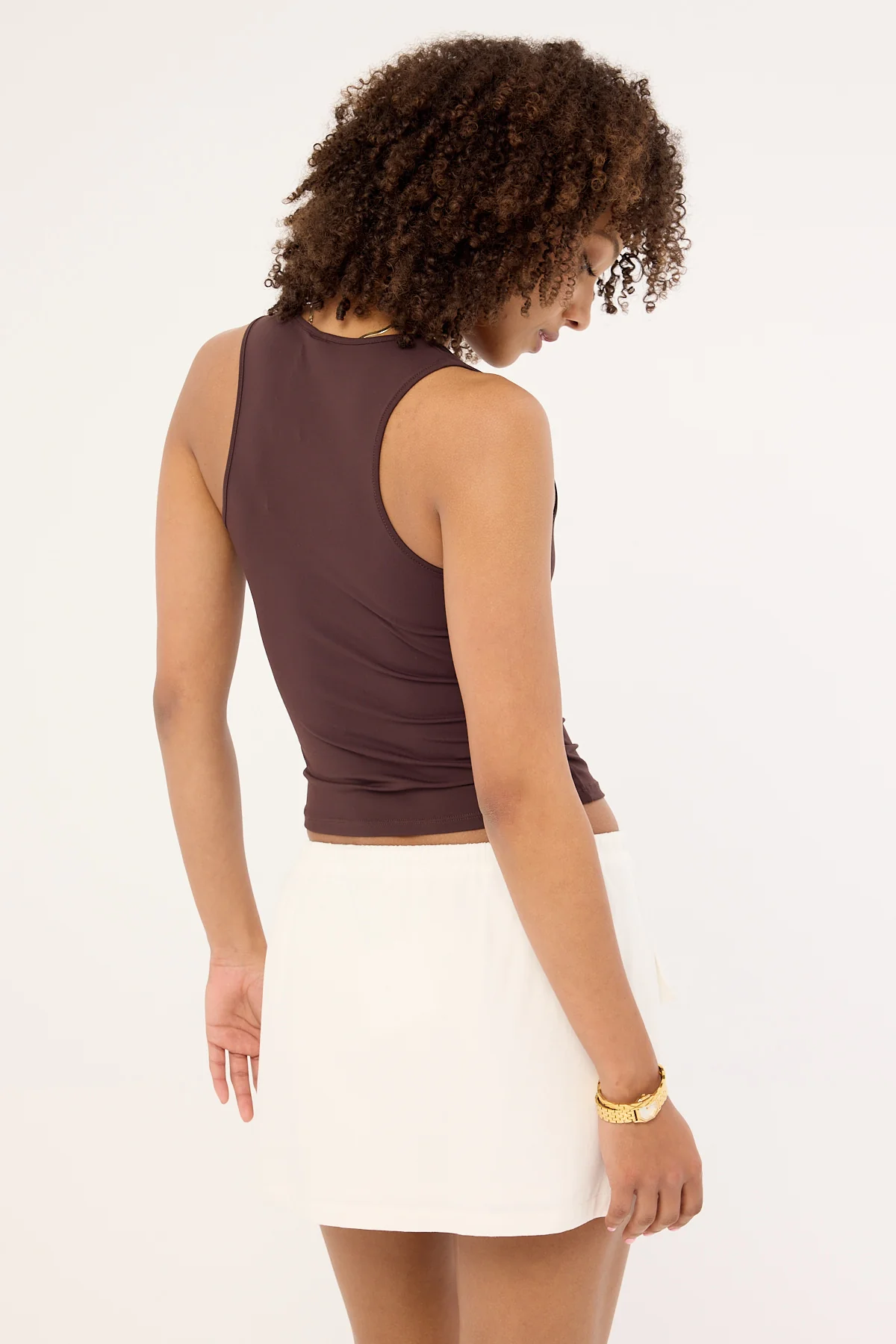 Luck & Trouble Penn Drawcord Mid Rise Mini Skirt White - Image 5