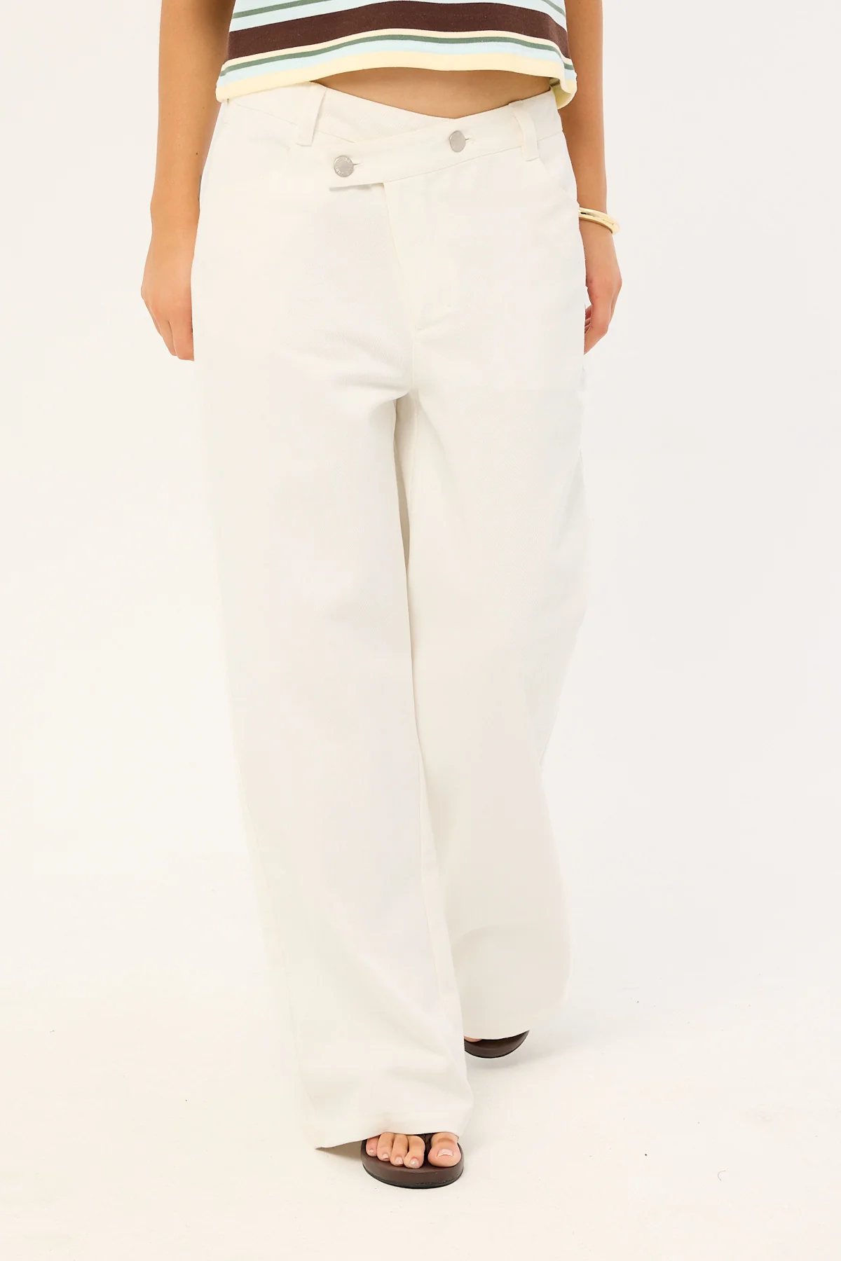 Luck & Trouble Romy Asymmetrical Drop Waistband White - Image 3