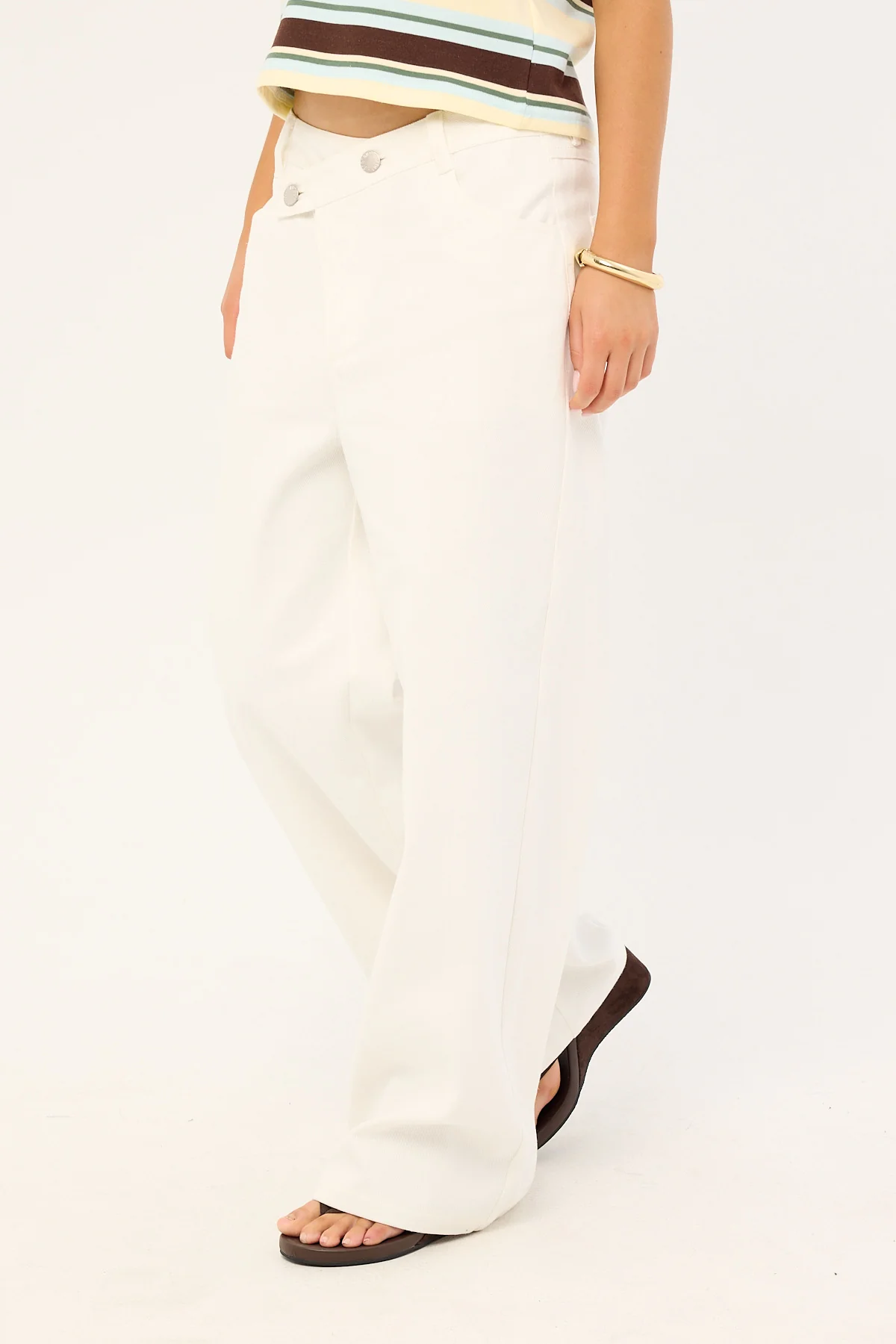 Luck & Trouble Romy Asymmetrical Drop Waistband White - Image 4
