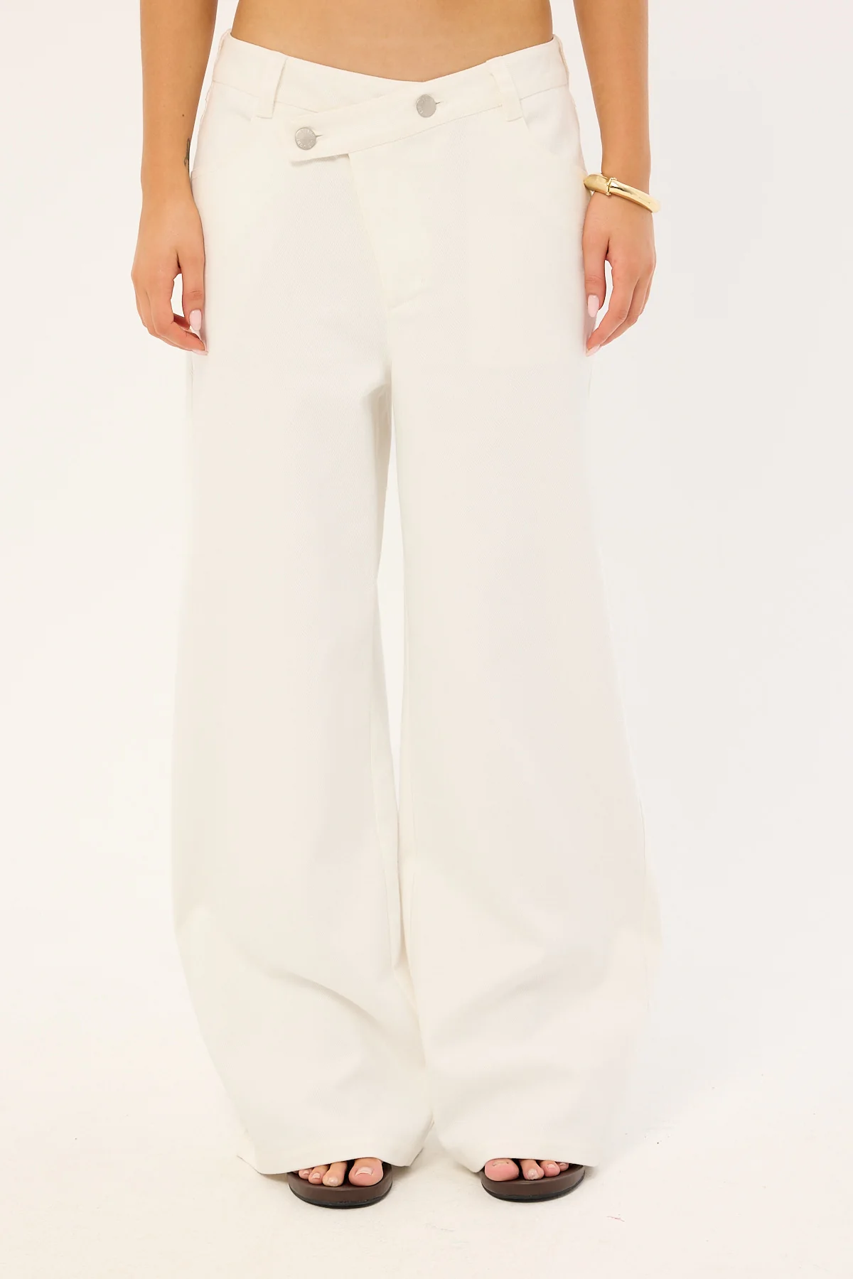 Luck & Trouble Romy Asymmetrical Drop Waistband White - Image 8
