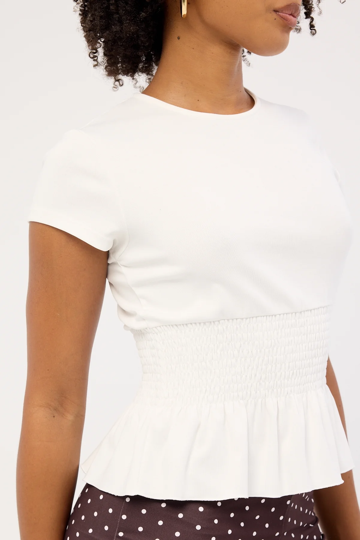 Luck & Trouble Ruched Baby Tee White - Image 6
