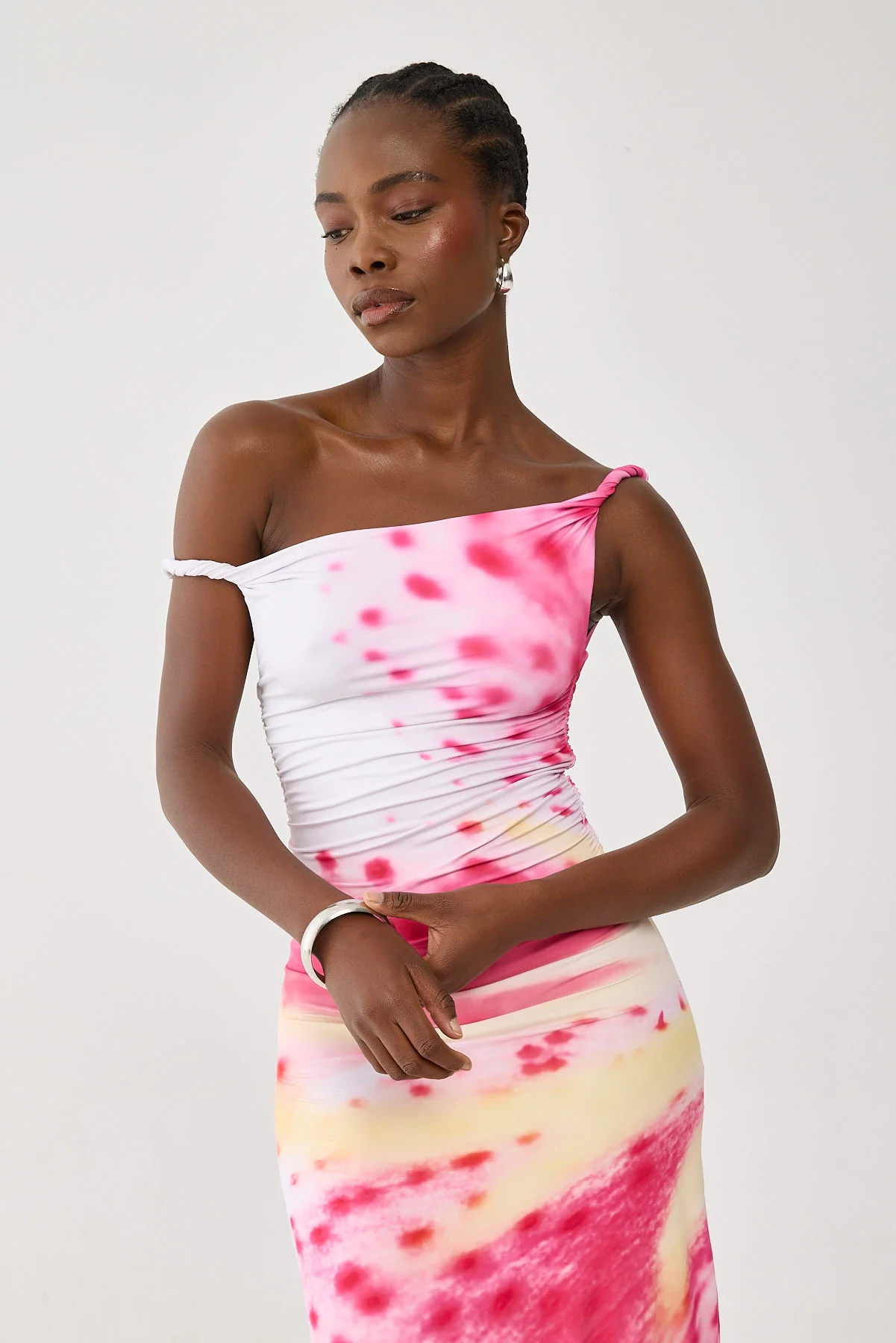Luck & Trouble Sabine Printed Jersey Midi Dress Floral Print - Image 3