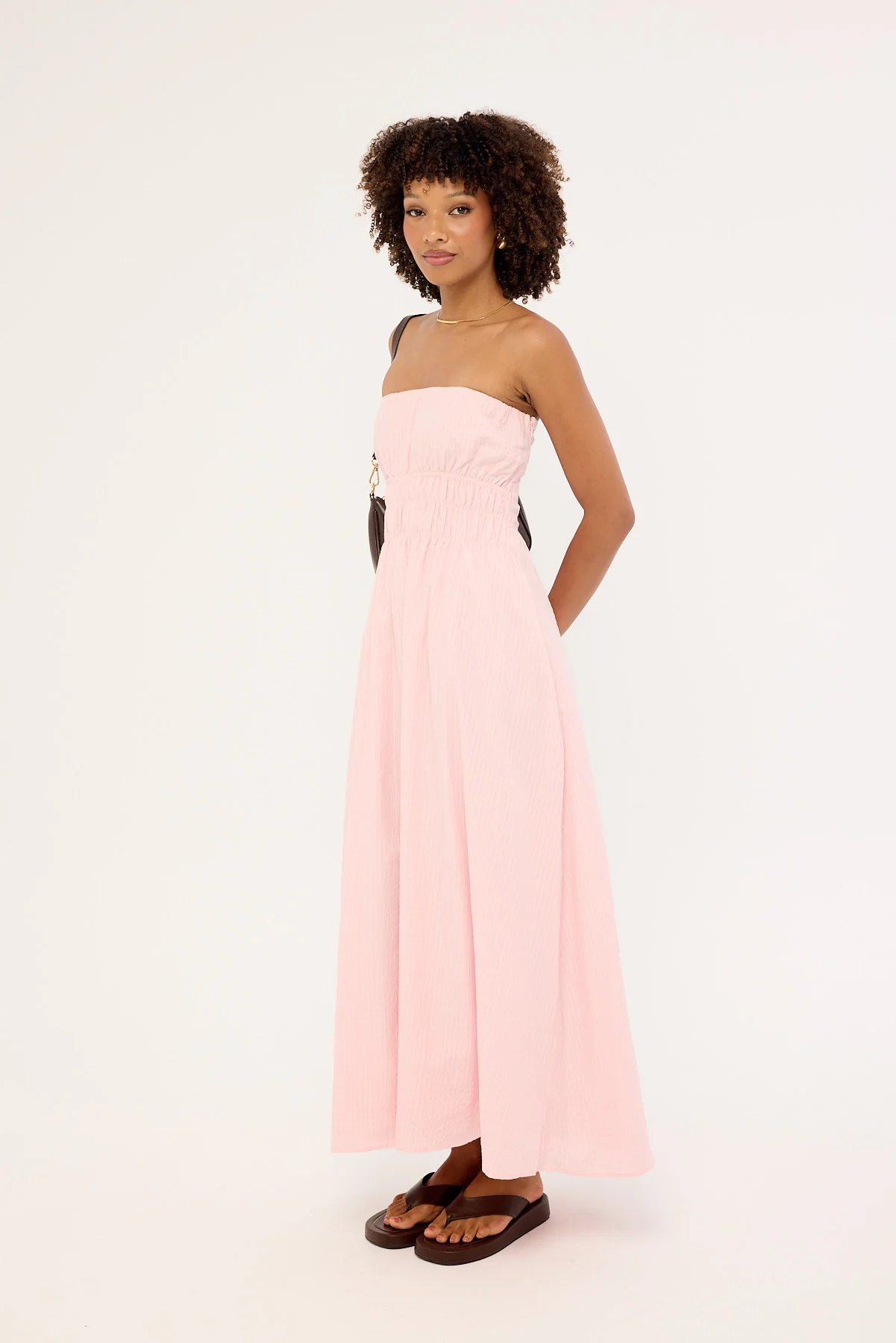 Luck & Trouble Saffron Strapless Maxi Dress Pink - Image 4