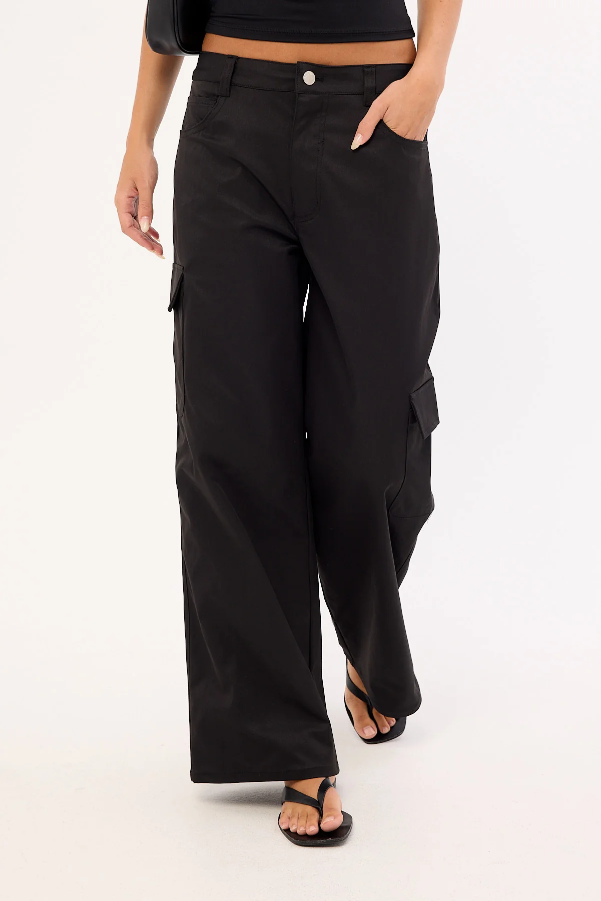 Luck & Trouble Sahara Low Rise Cargo Pant Black - Image 2