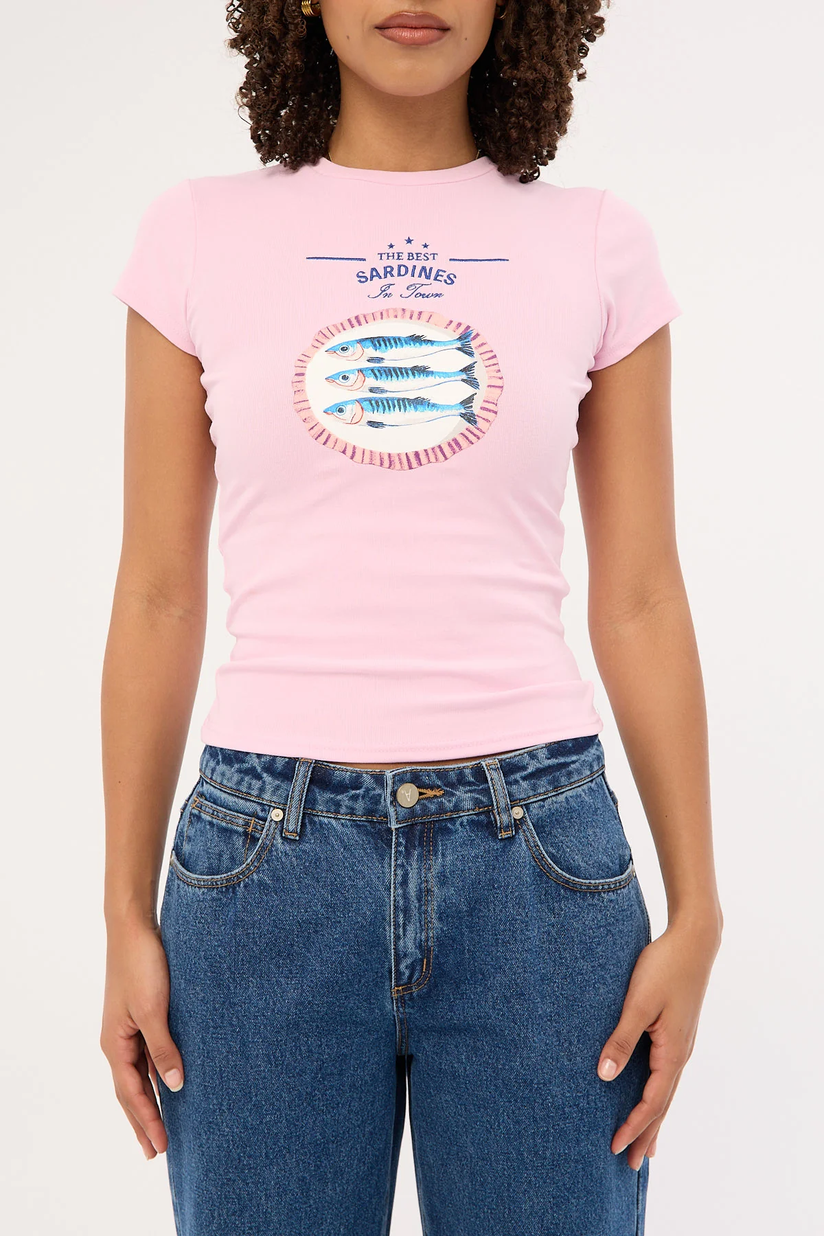 Luck & Trouble Sardinas Baby Tee Pink - Image 11