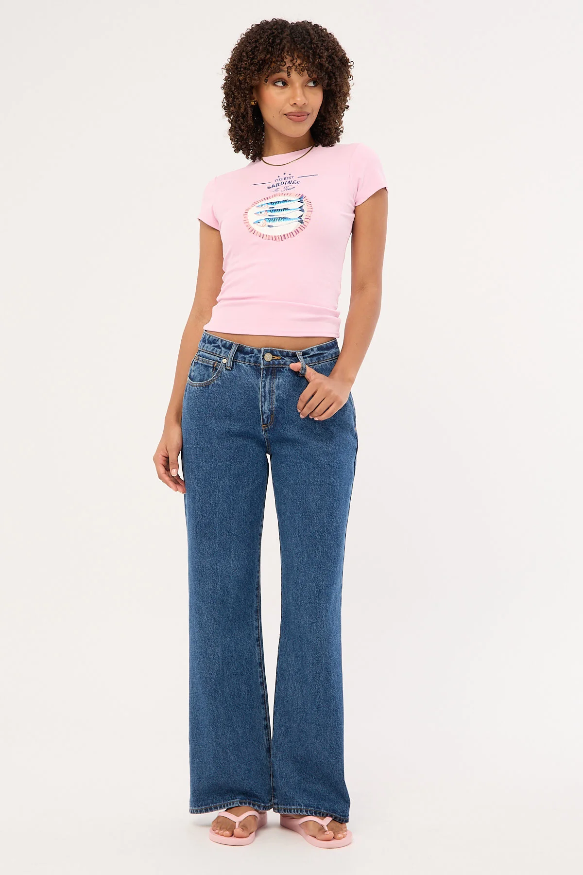 Luck & Trouble Sardinas Baby Tee Pink - Image 3