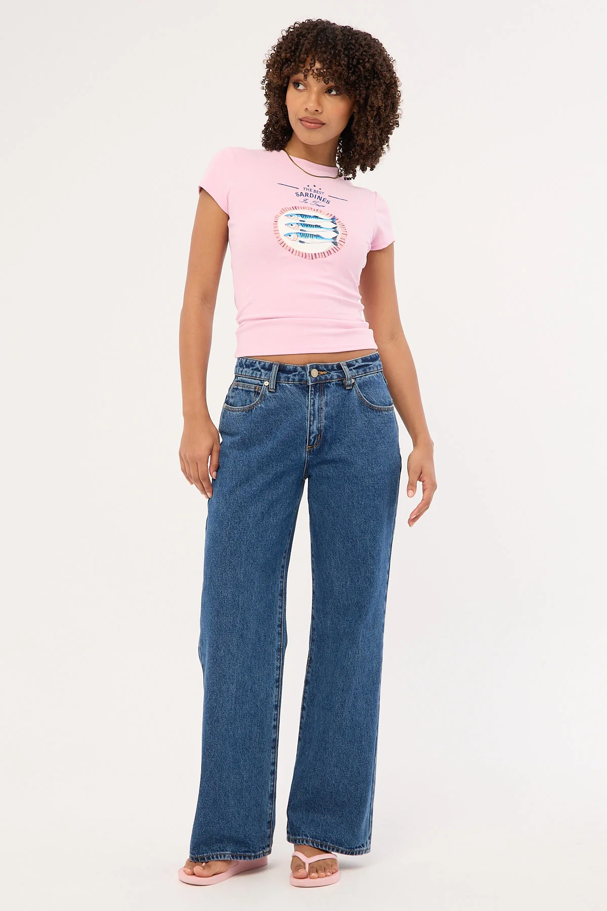 Luck & Trouble Sardinas Baby Tee Pink - Image 4
