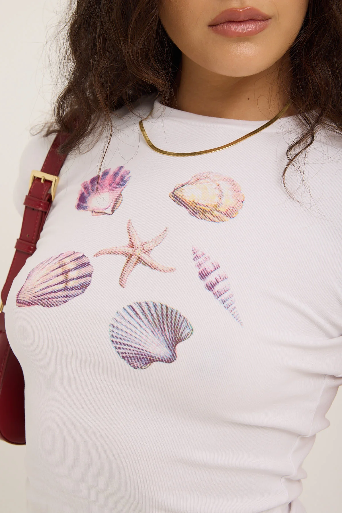 Luck & Trouble Sea Mist Baby Tee White - Image 4
