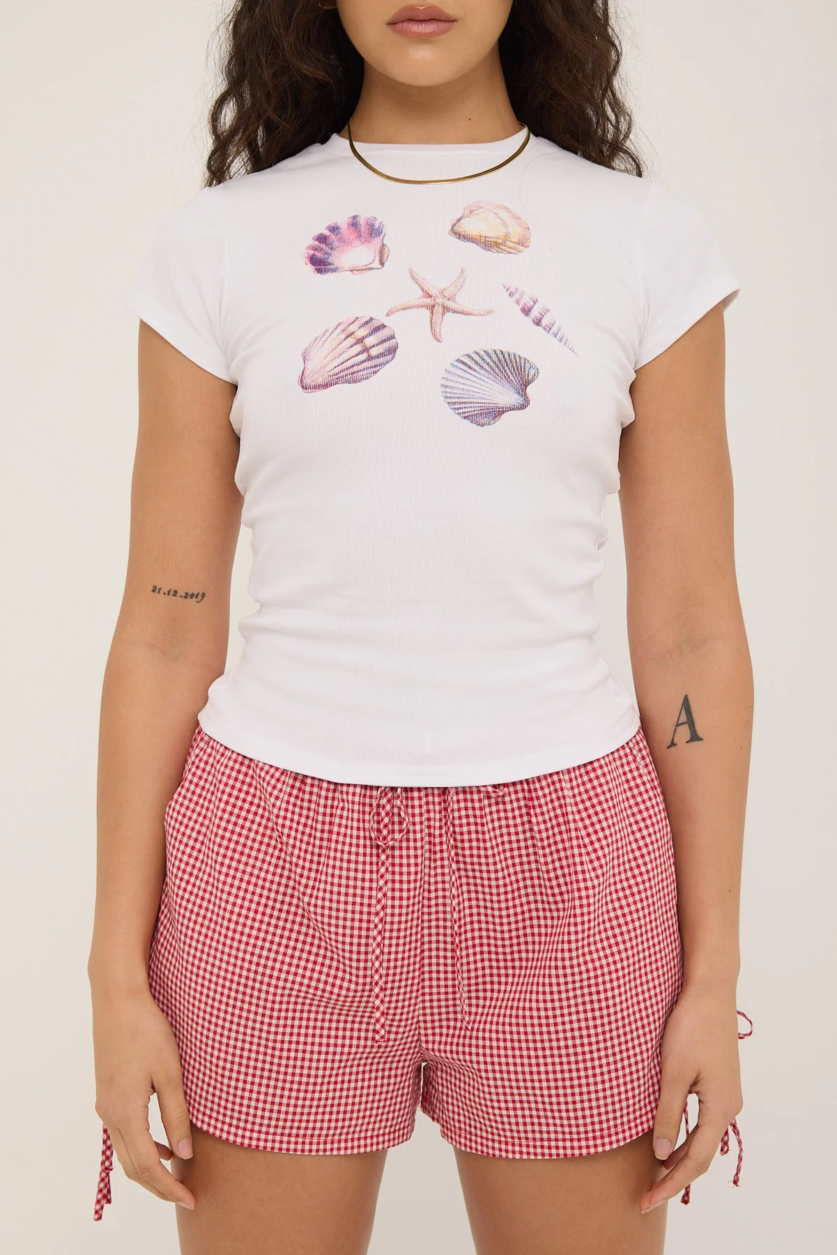 Luck & Trouble Sea Mist Baby Tee White - Image 6