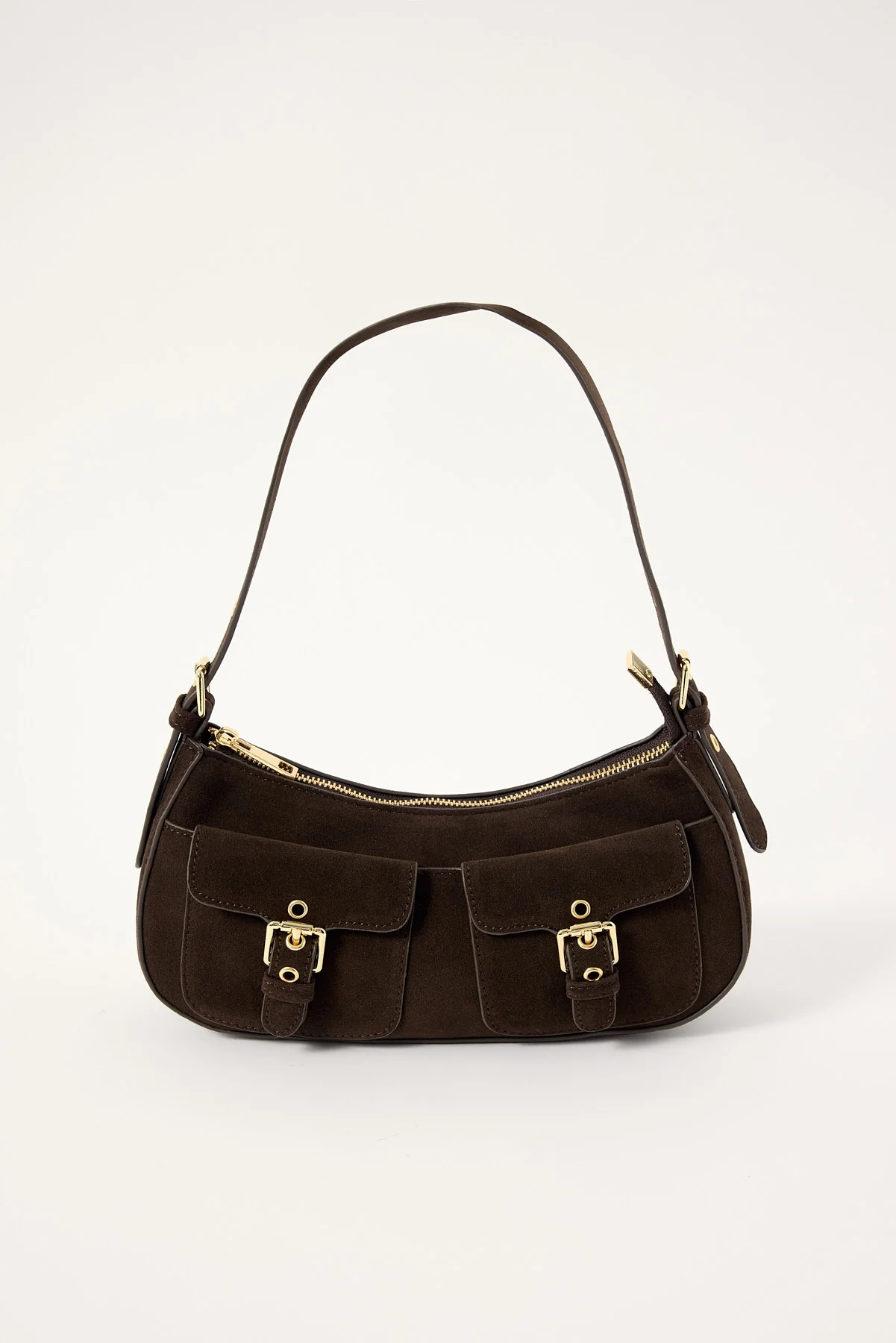 Luck & Trouble Seduce Suede Shoulder Bag Brown