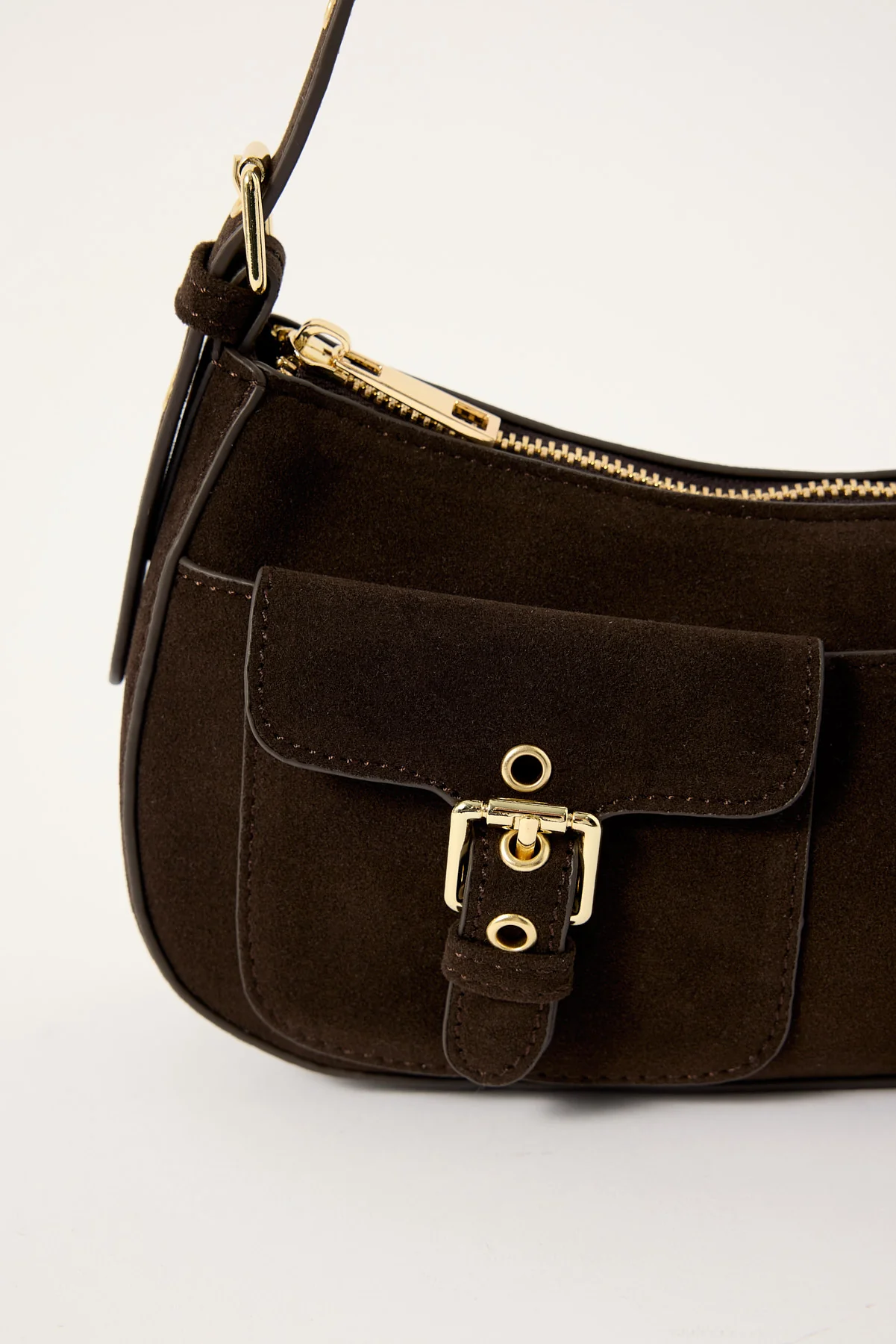 Luck & Trouble Seduce Suede Shoulder Bag Brown - Image 2