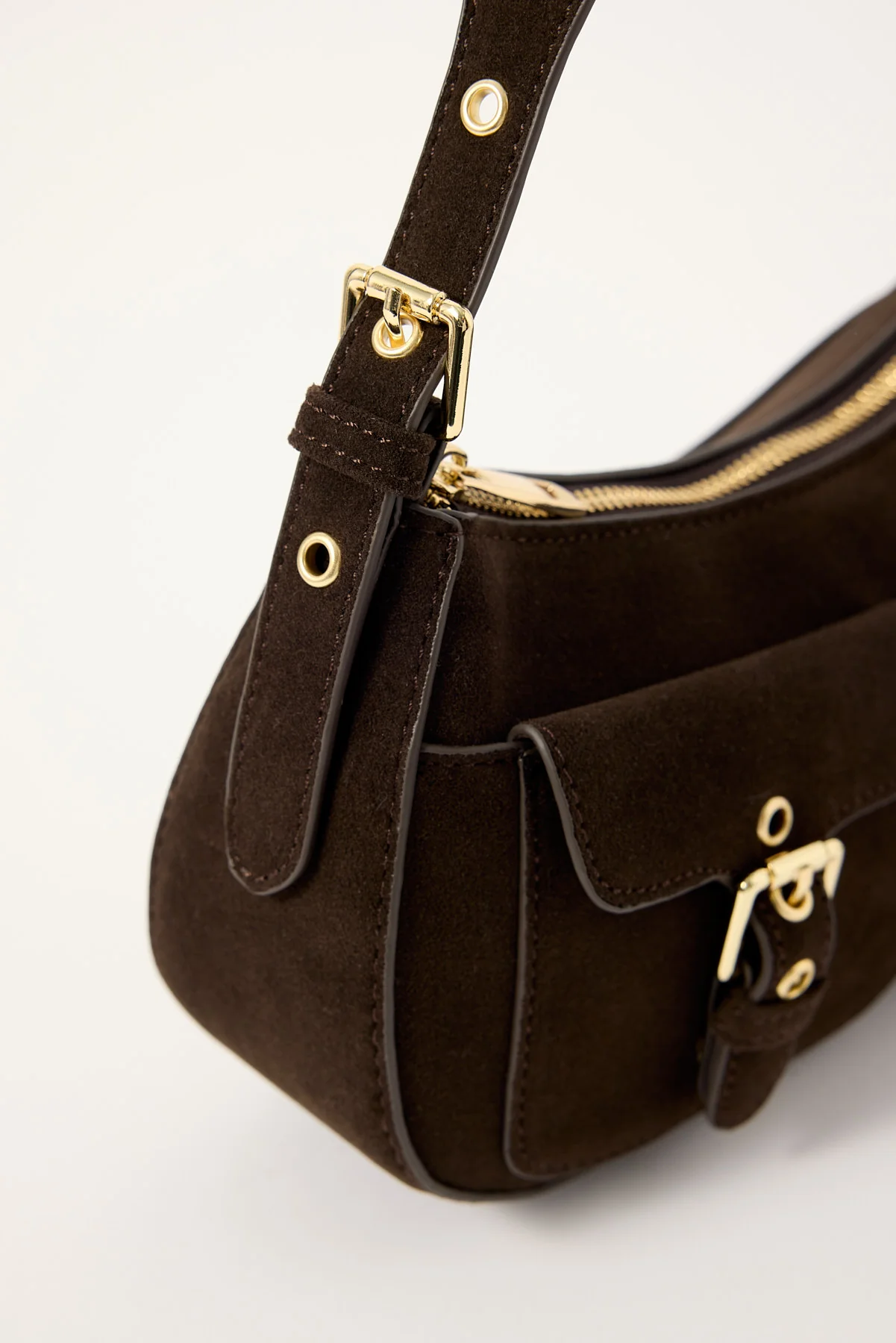 Luck & Trouble Seduce Suede Shoulder Bag Brown - Image 3