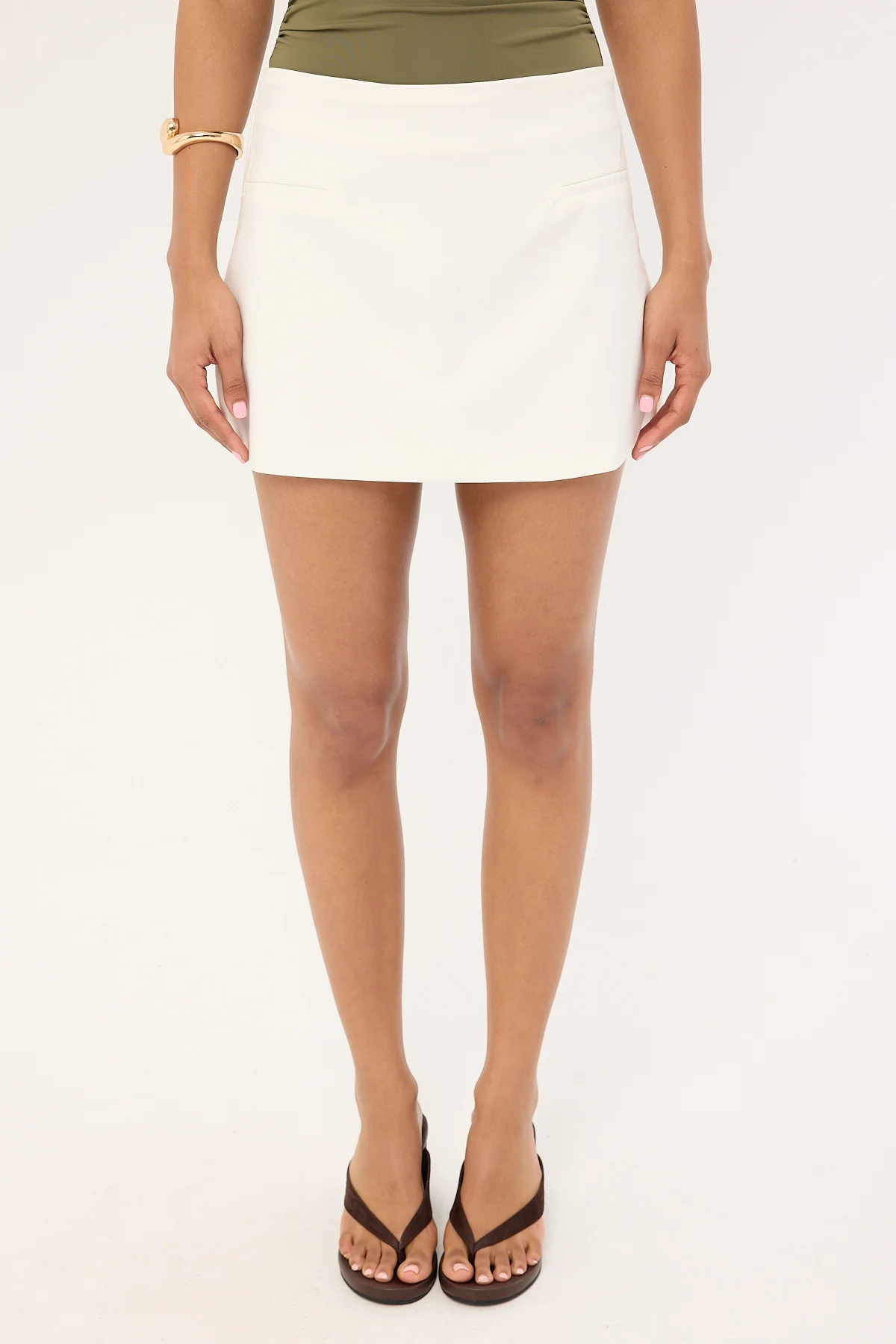 Luck & Trouble Sonnie Mid Rise Mini Skirt White - Image 7