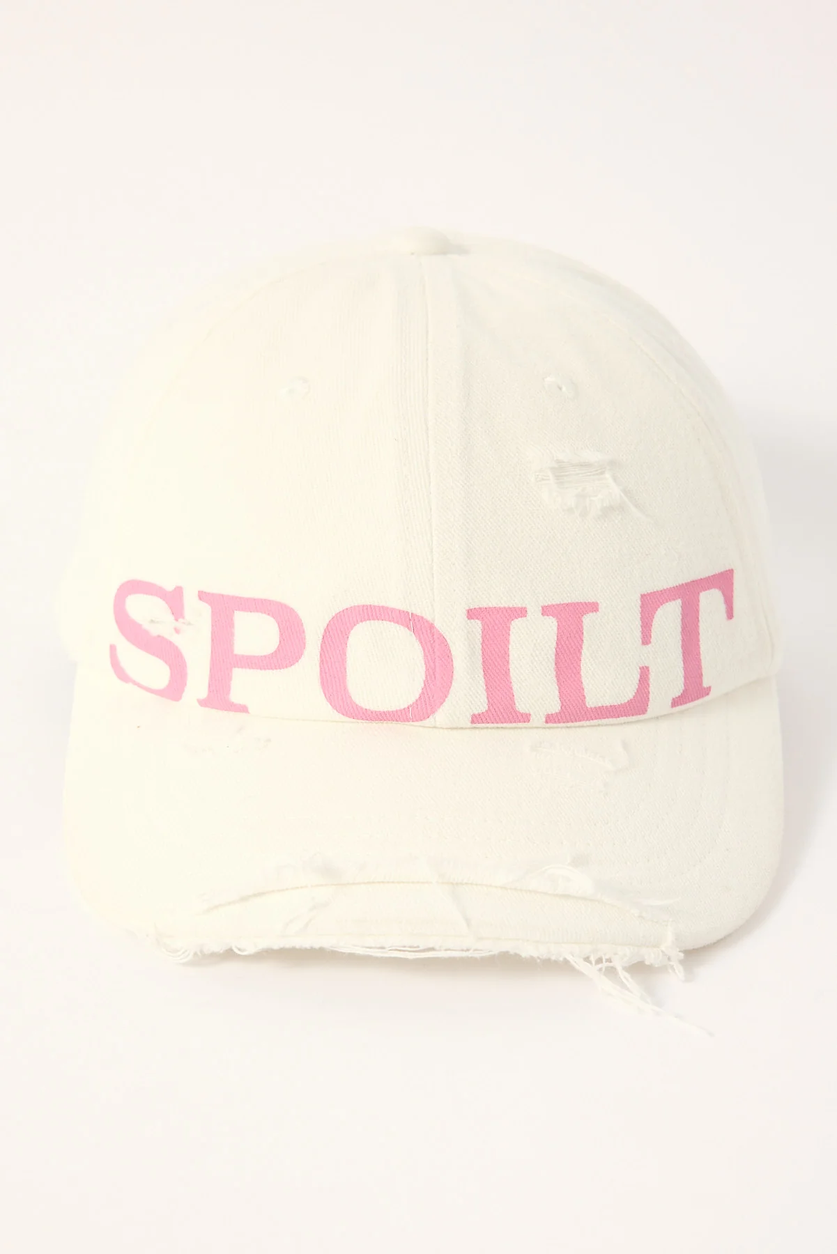 Luck & Trouble Spoilt Dad Cap White