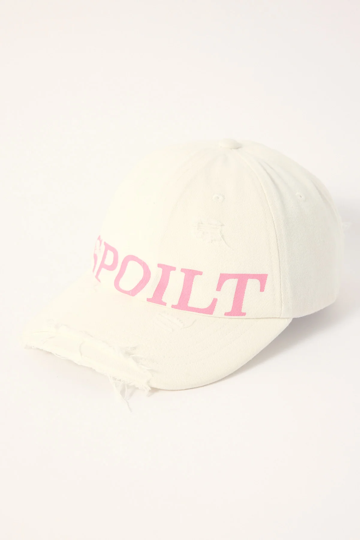 Luck & Trouble Spoilt Dad Cap White - Image 3