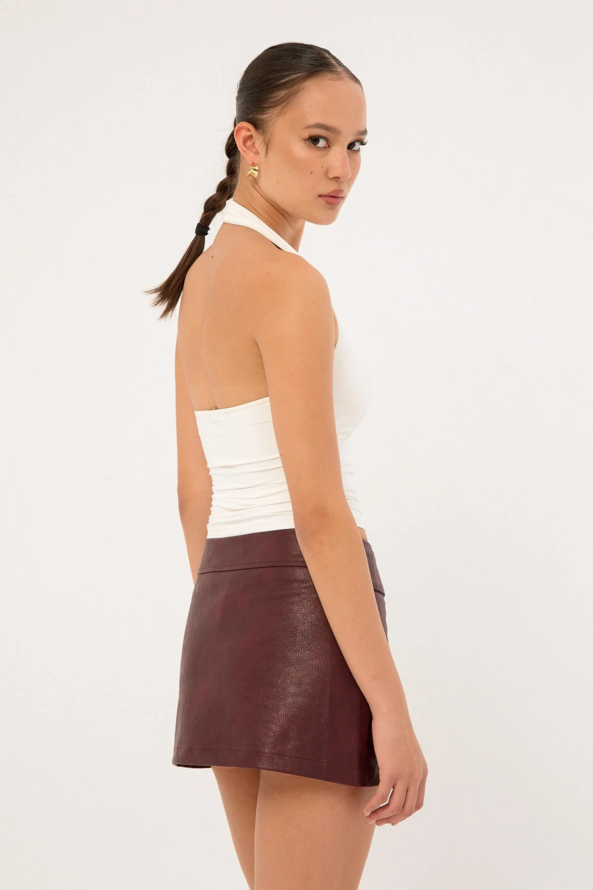 Luck & Trouble Strata Tie Skort Burgundy - Image 6